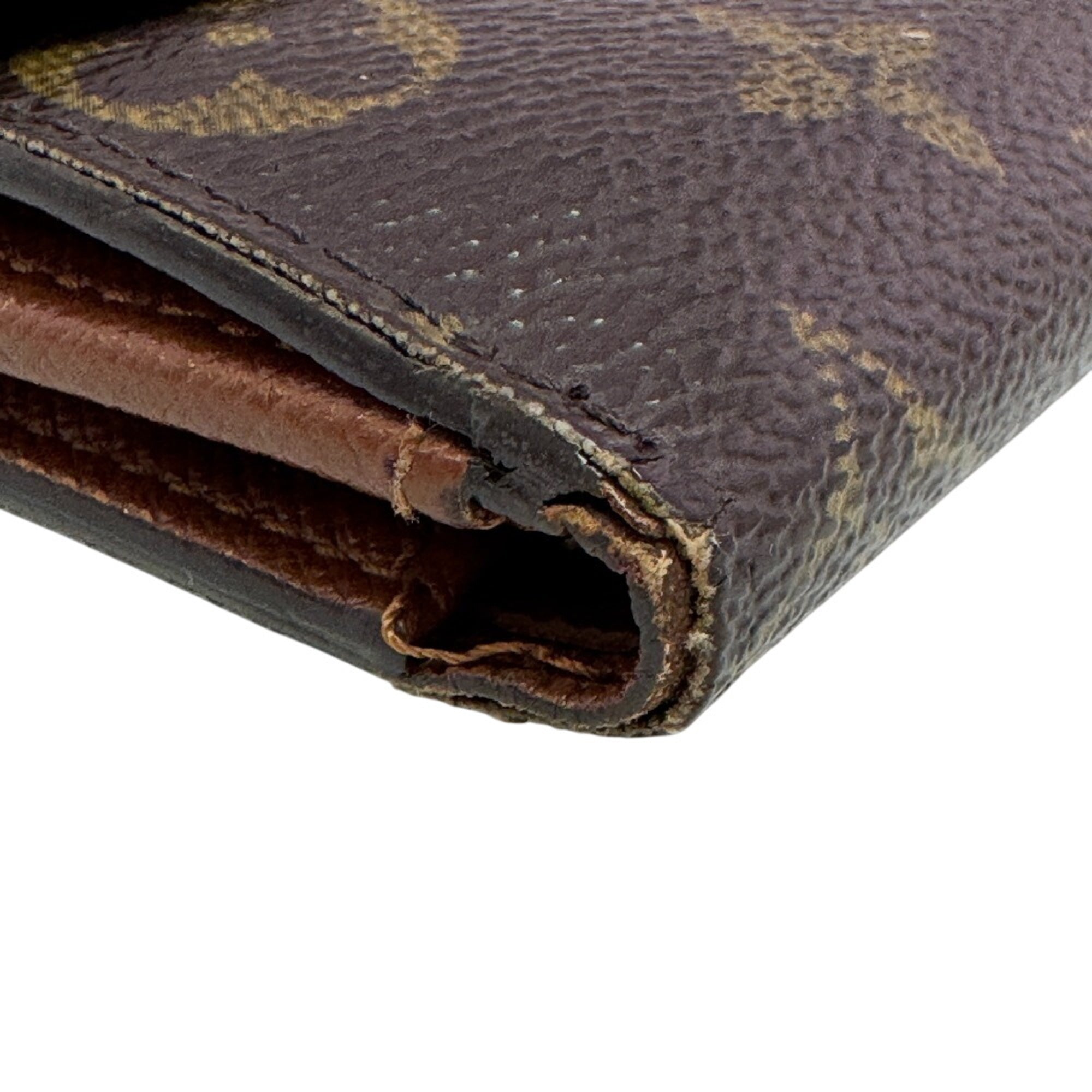 Louis Vuitton Brown Leather Wallet (Tri-Fold) (Pre-Owned)