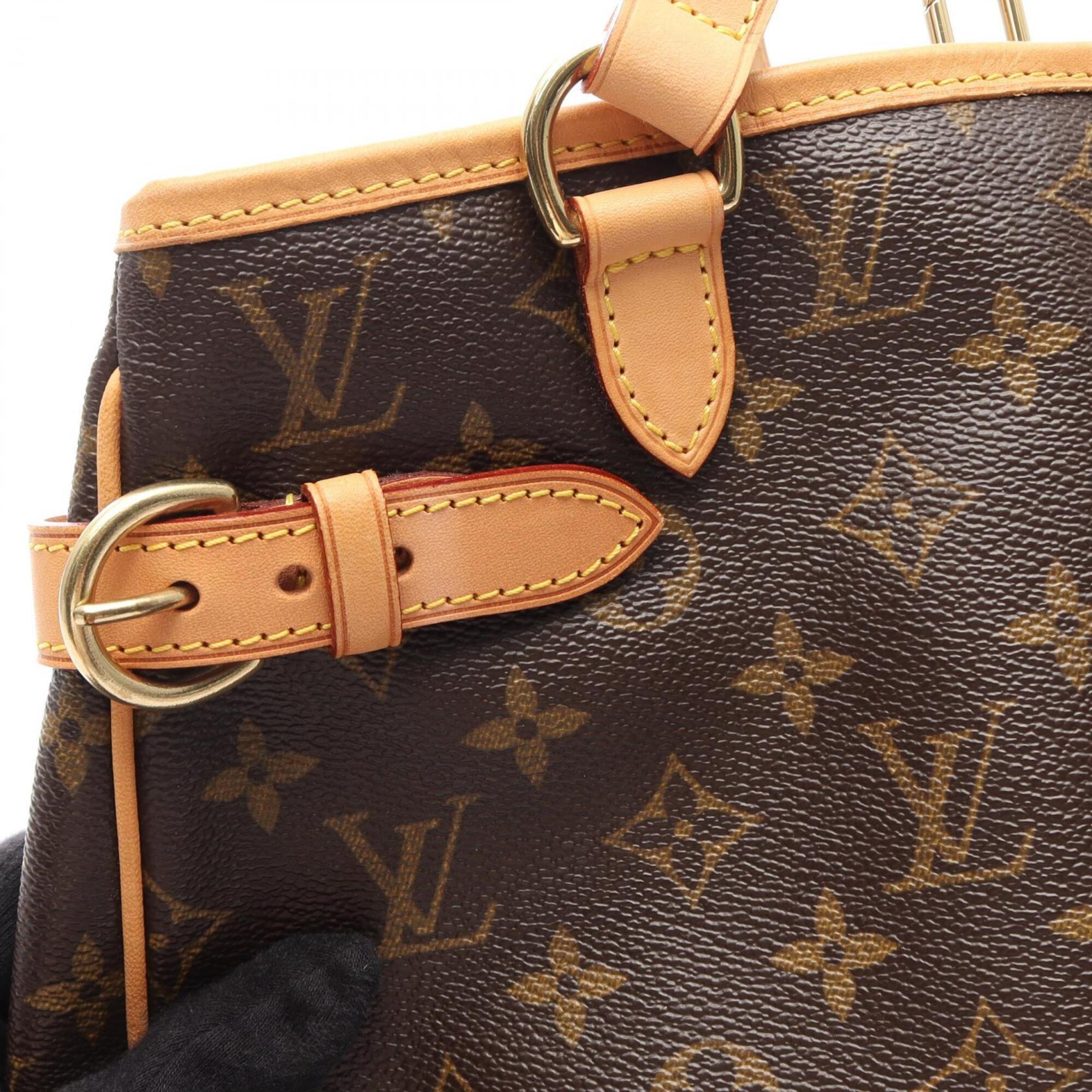 Louis Vuitton Brown Monogram Coated Canvas Leather Handbag Tote Bag (Pre-Owned)