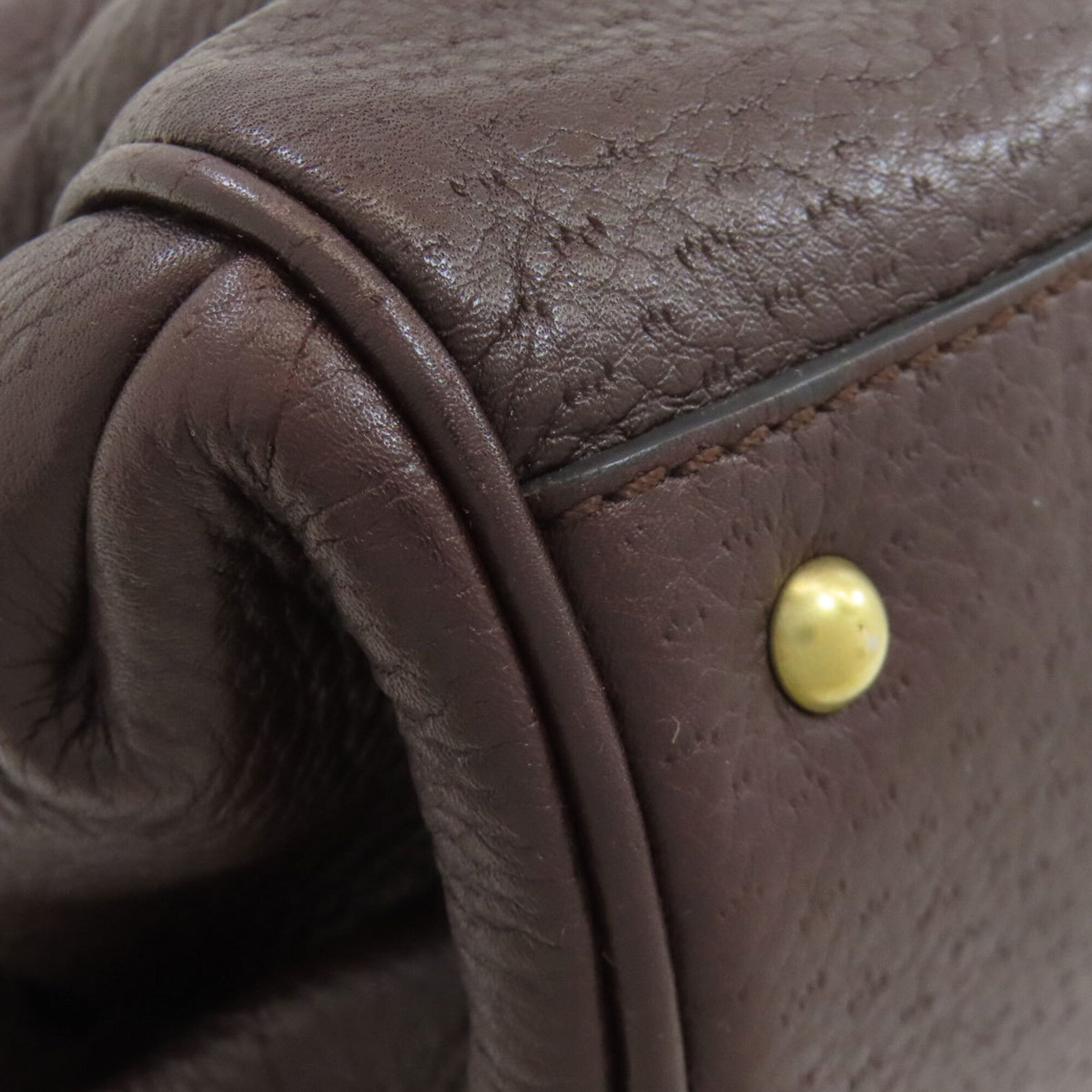 Salvatore Ferragamo Dark Brown Leather Handbag (Pre-Owned)