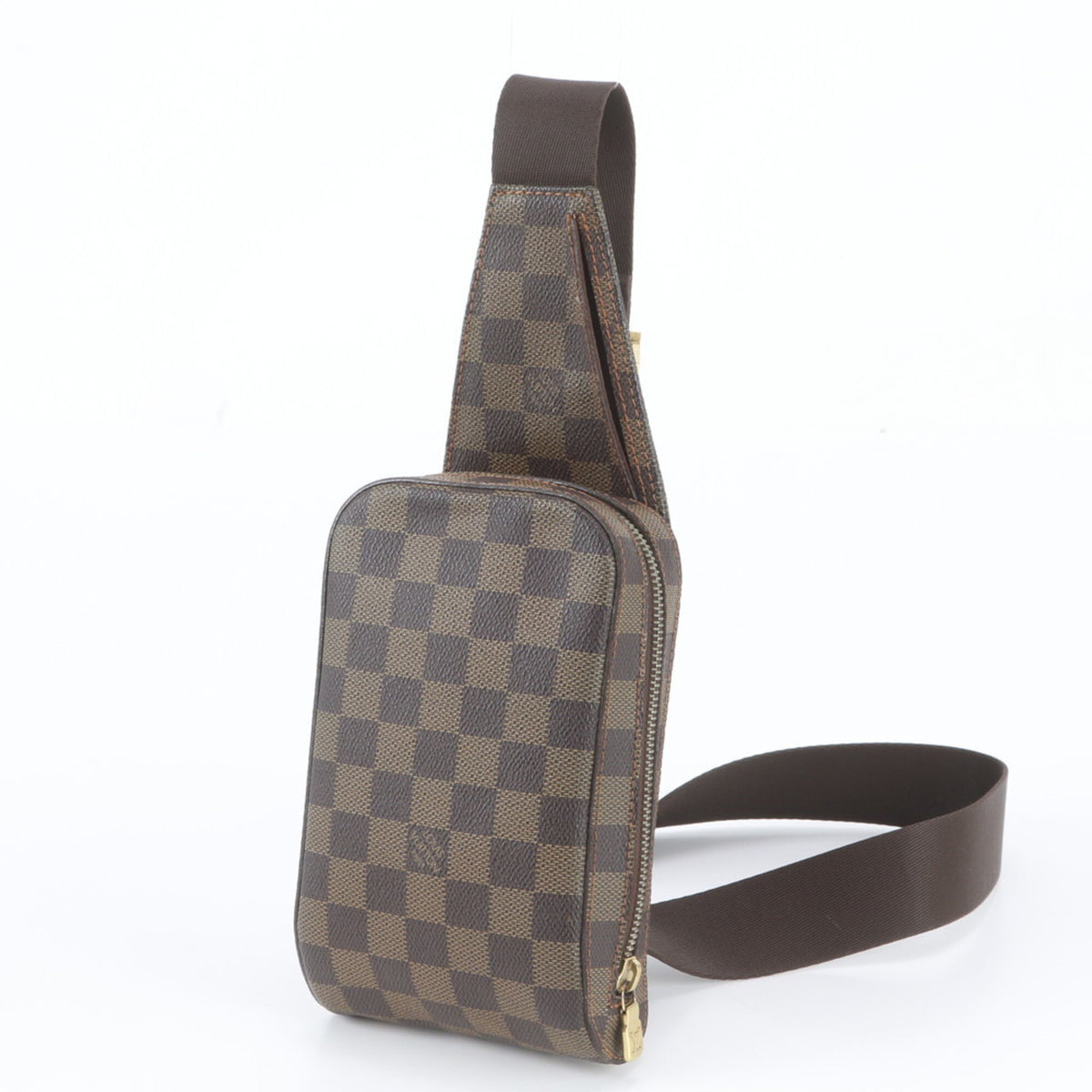 Louis Vuitton Ebene Leather Coated Canvas Pouch Sling Bag (Pre-Owned)