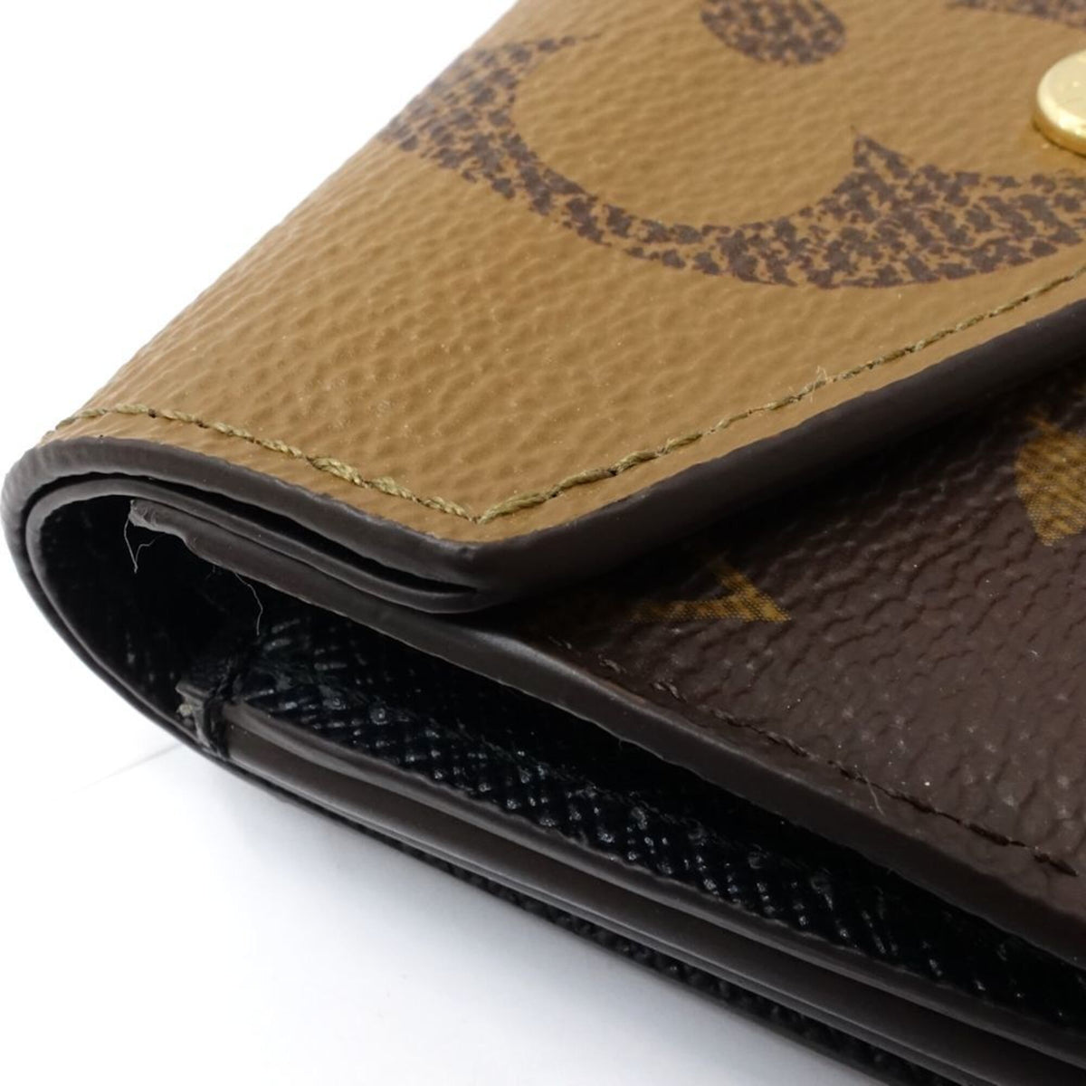 Louis Vuitton Monogram Beige Brown Monogram Wallet (Tri-Fold) (Pre-Owned)