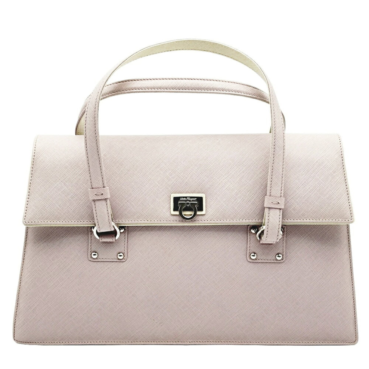 Salvatore Ferragamo Pink Leather Pvc Handbag Tote Bag (Pre-Owned)