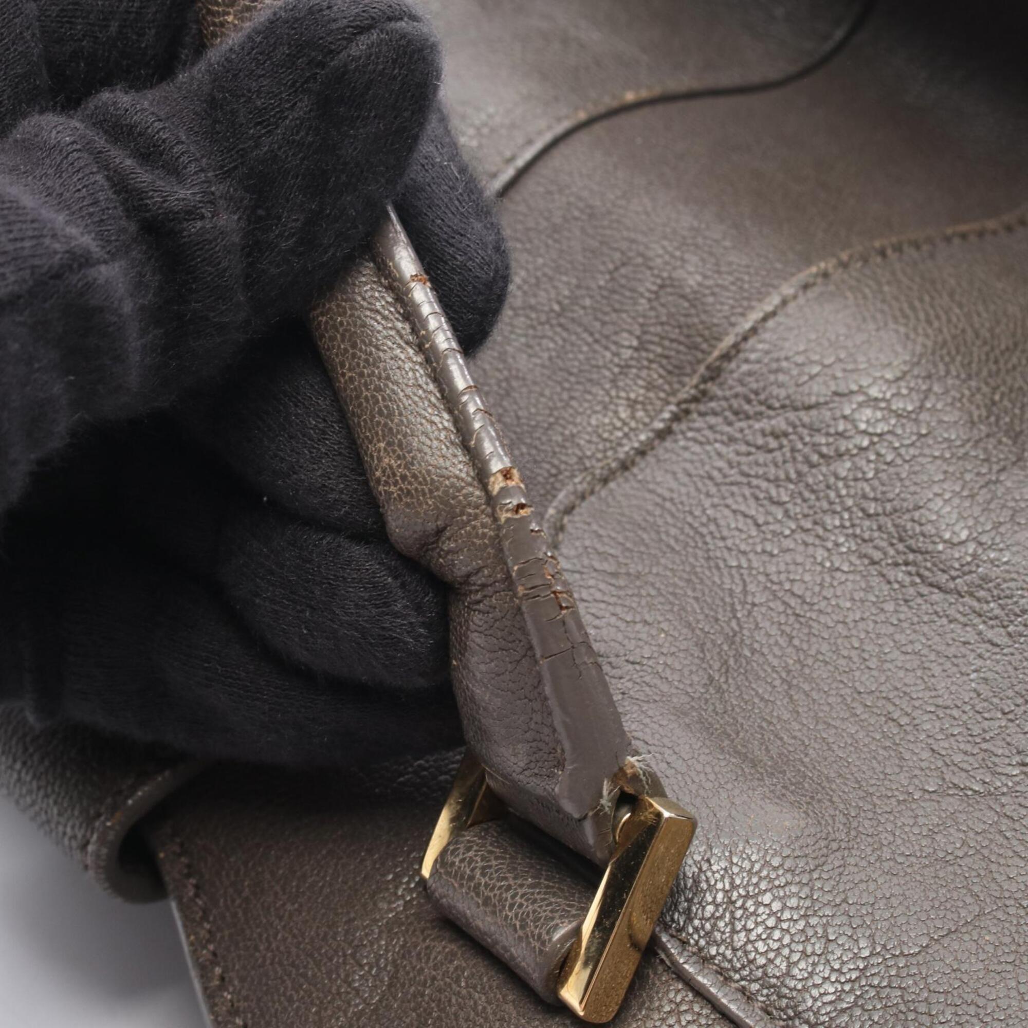 Yves Saint Laurent Gray Leather Handbag (Pre-Owned)
