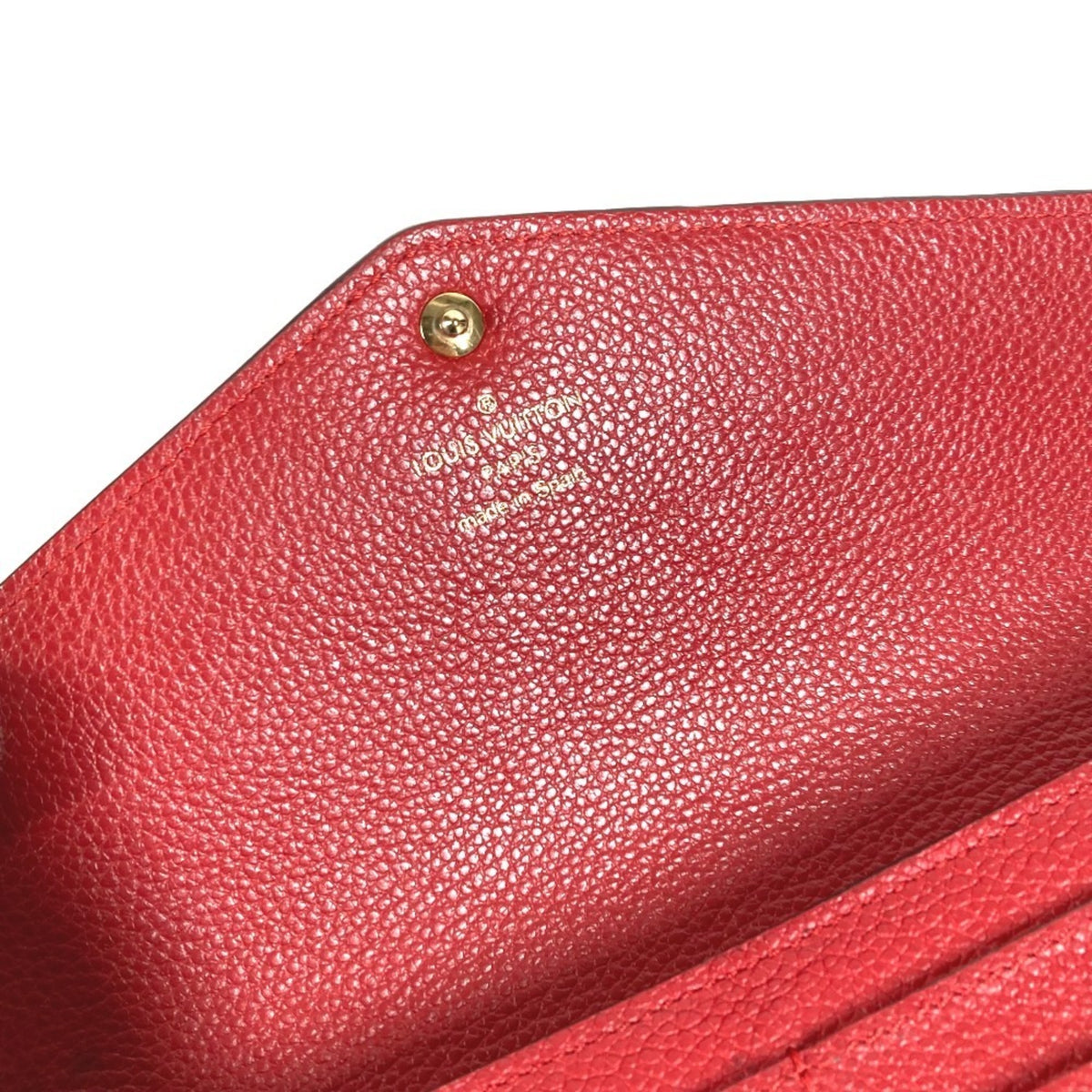 Louis Vuitton Red Color Monogram Empreinte Long Wallet (Bi-Fold) (Pre-Owned)