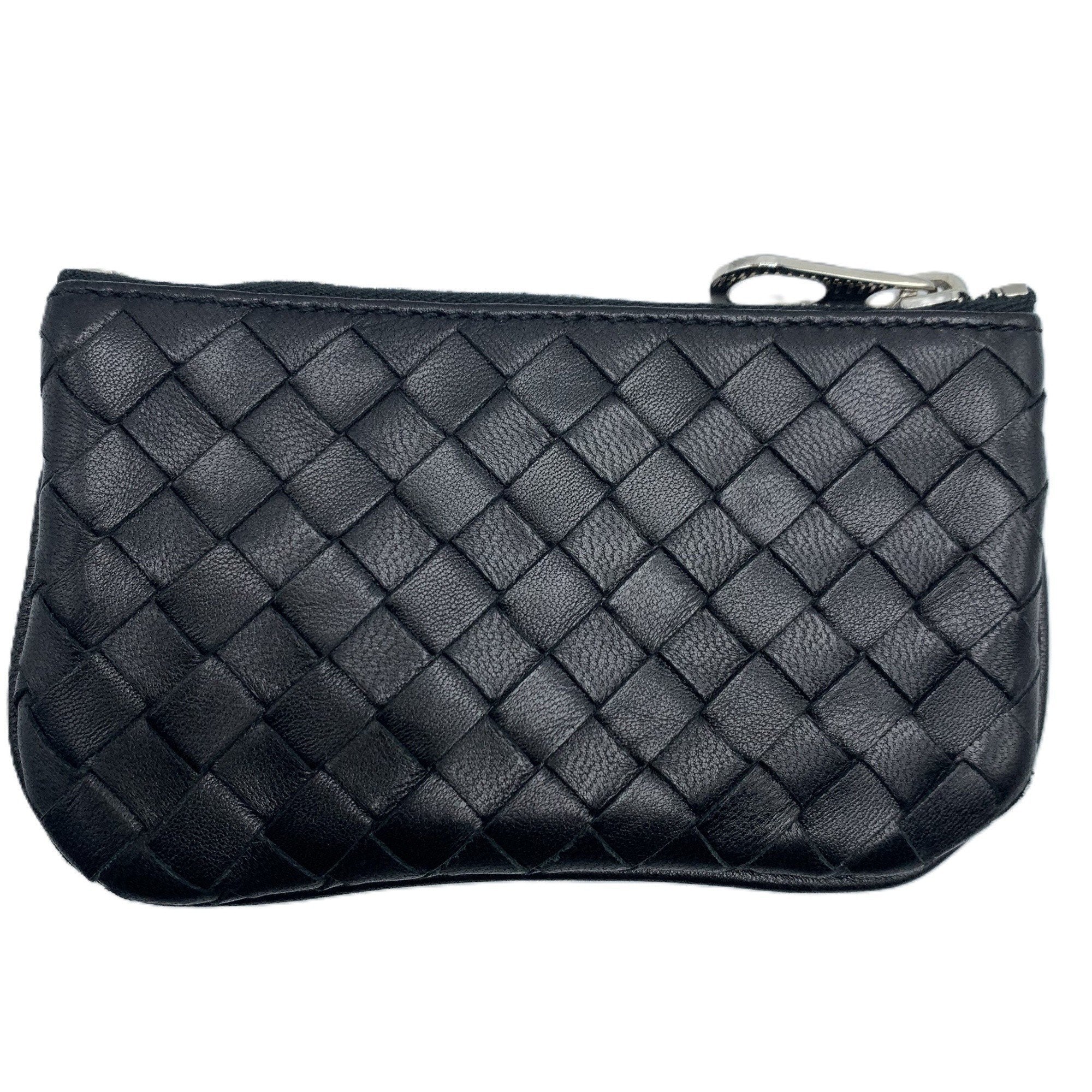 Bottega Veneta Black Intrecciato Coin Purse/Coin Case (Pre-Owned)