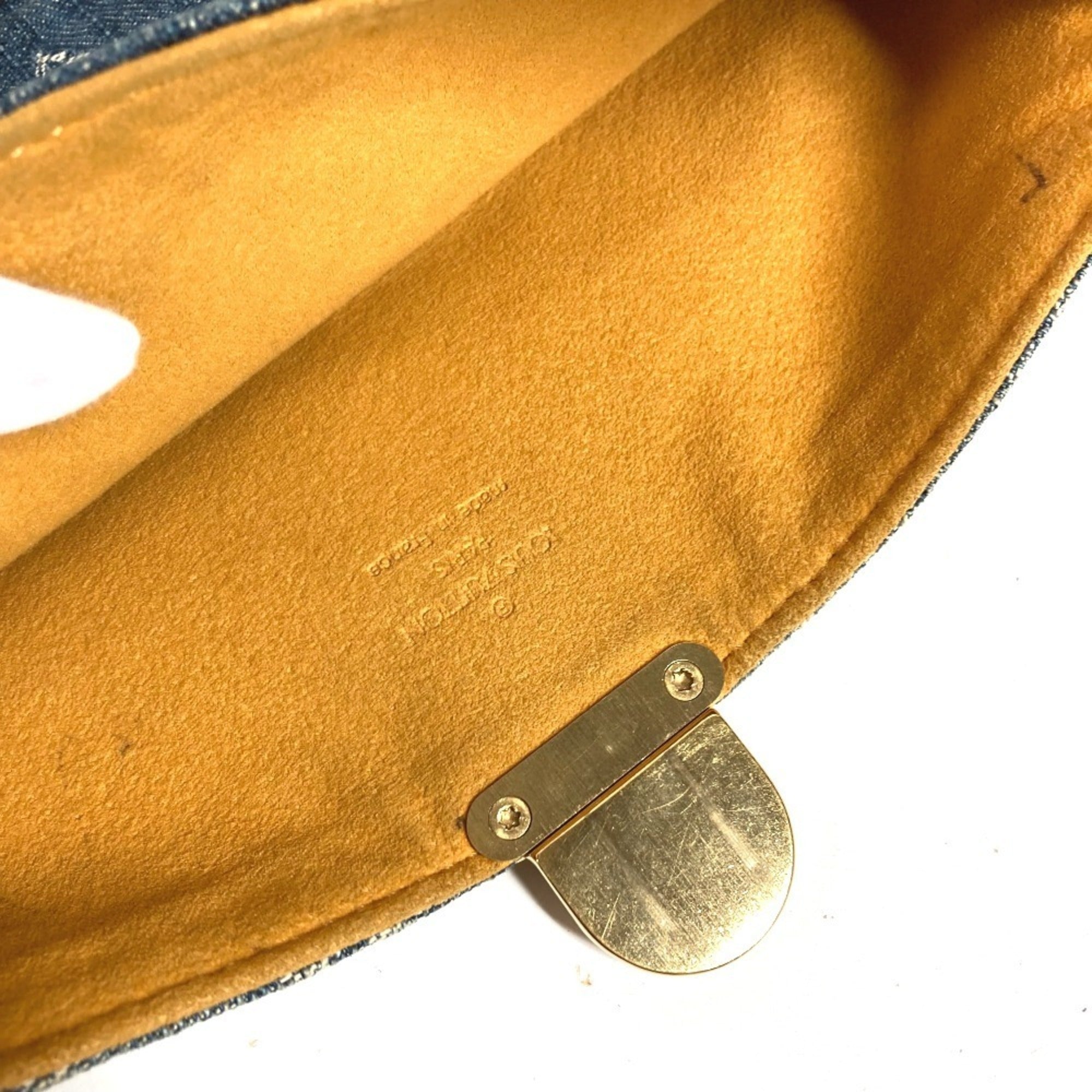 Louis Vuitton Blue Monogram Denim Clutch Bag Handbag Pochette Pouch (Pre-Owned)