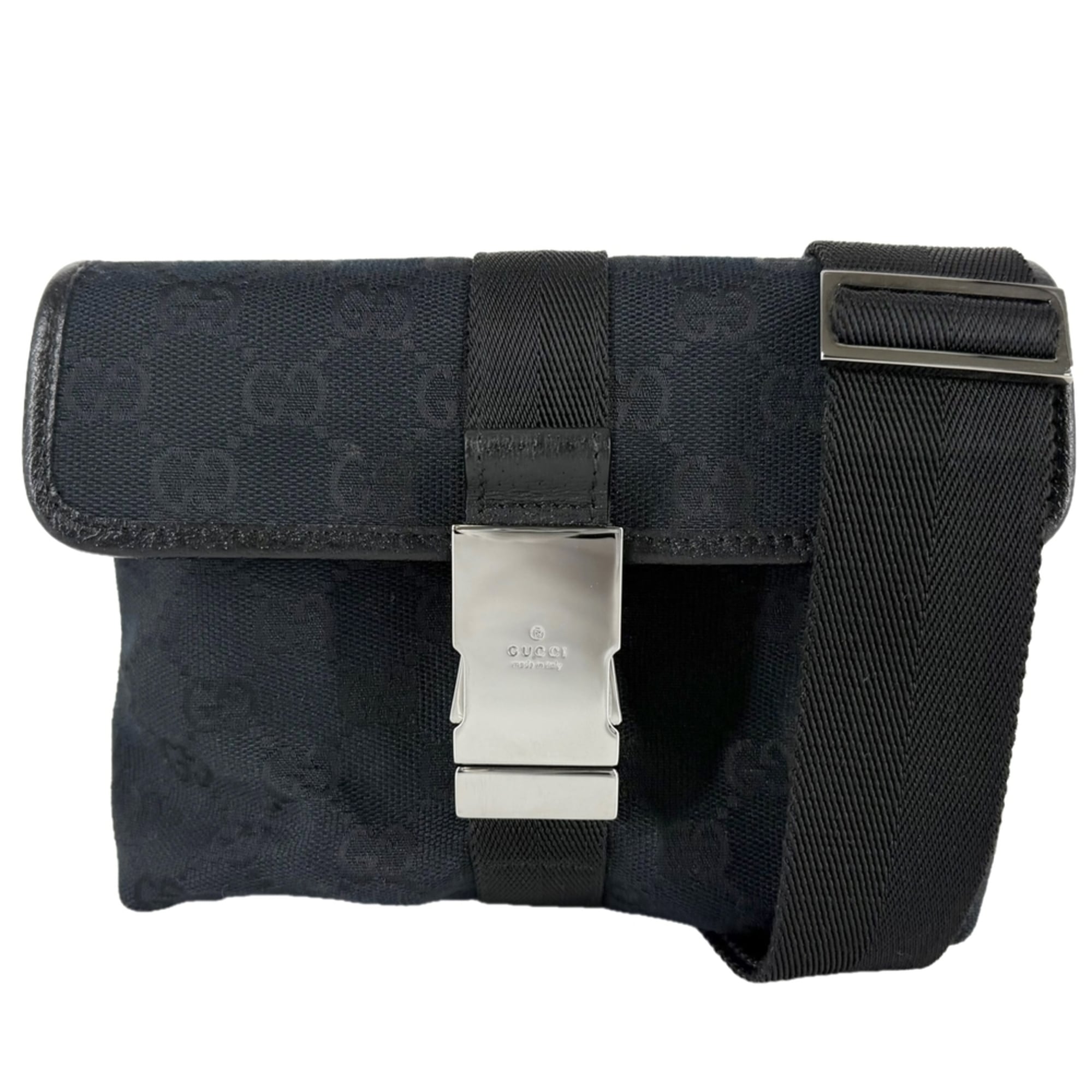 Gucci Gg Canvas Black Gg Canvas Fanny Pack (Pre-Owned)
