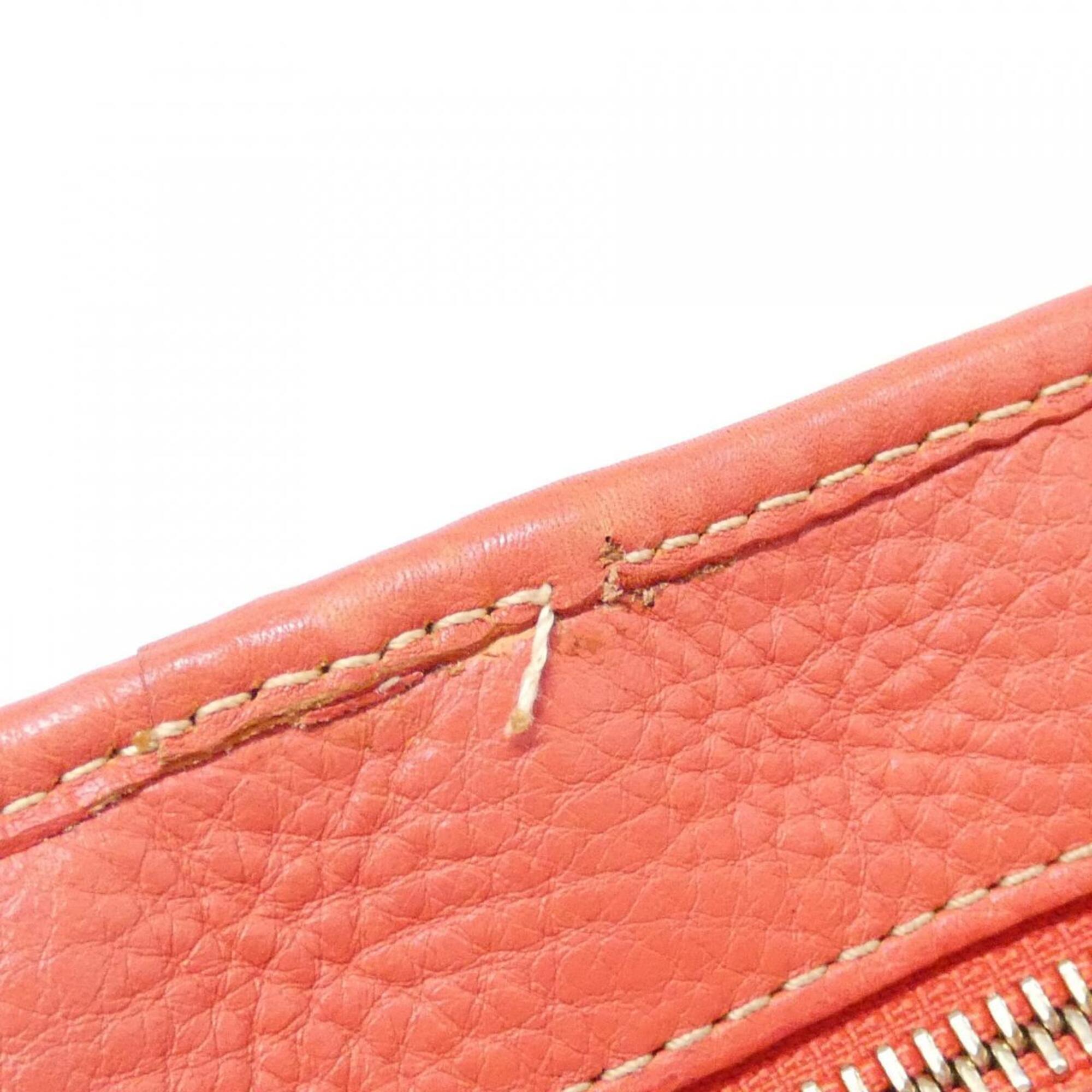 Bvlgari Beige Orange Canvas Handbag (Pre-Owned)