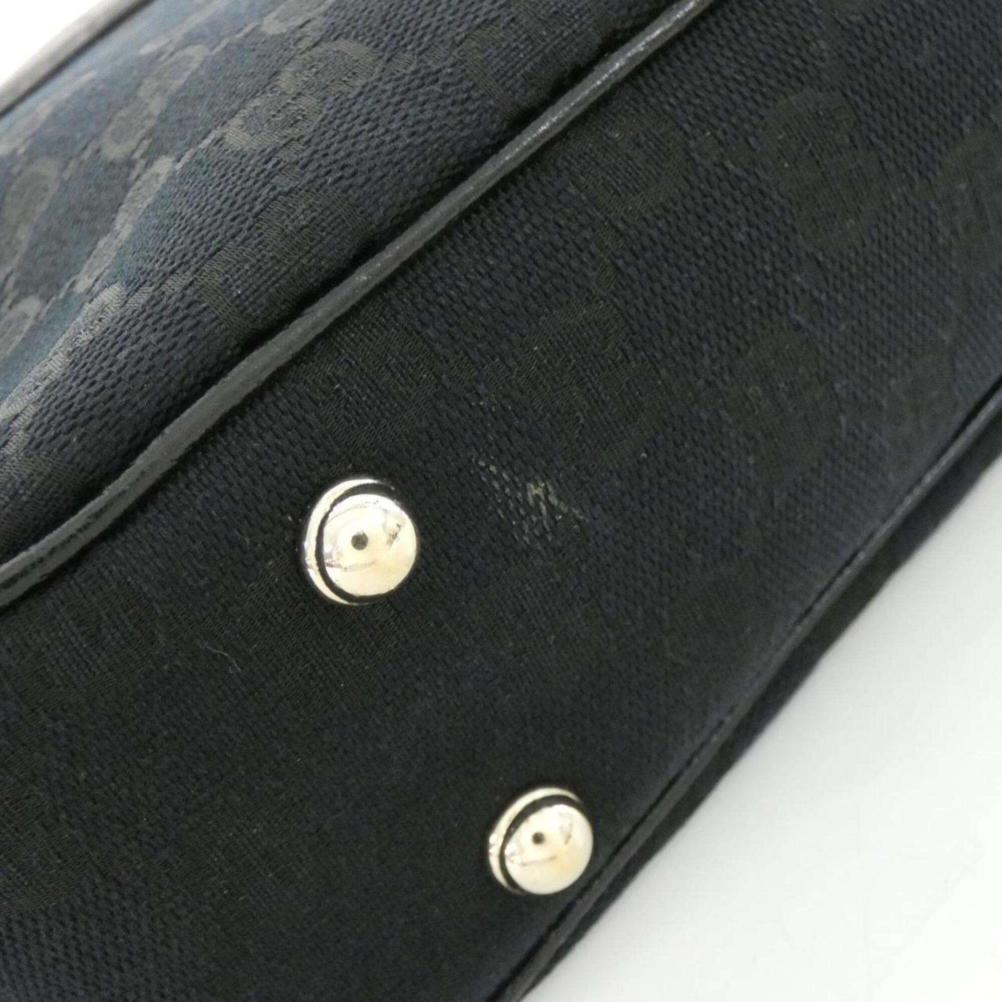 Gucci Gg Canvas Black Gg Canvas Shoulder Bag (Pre-Owned)