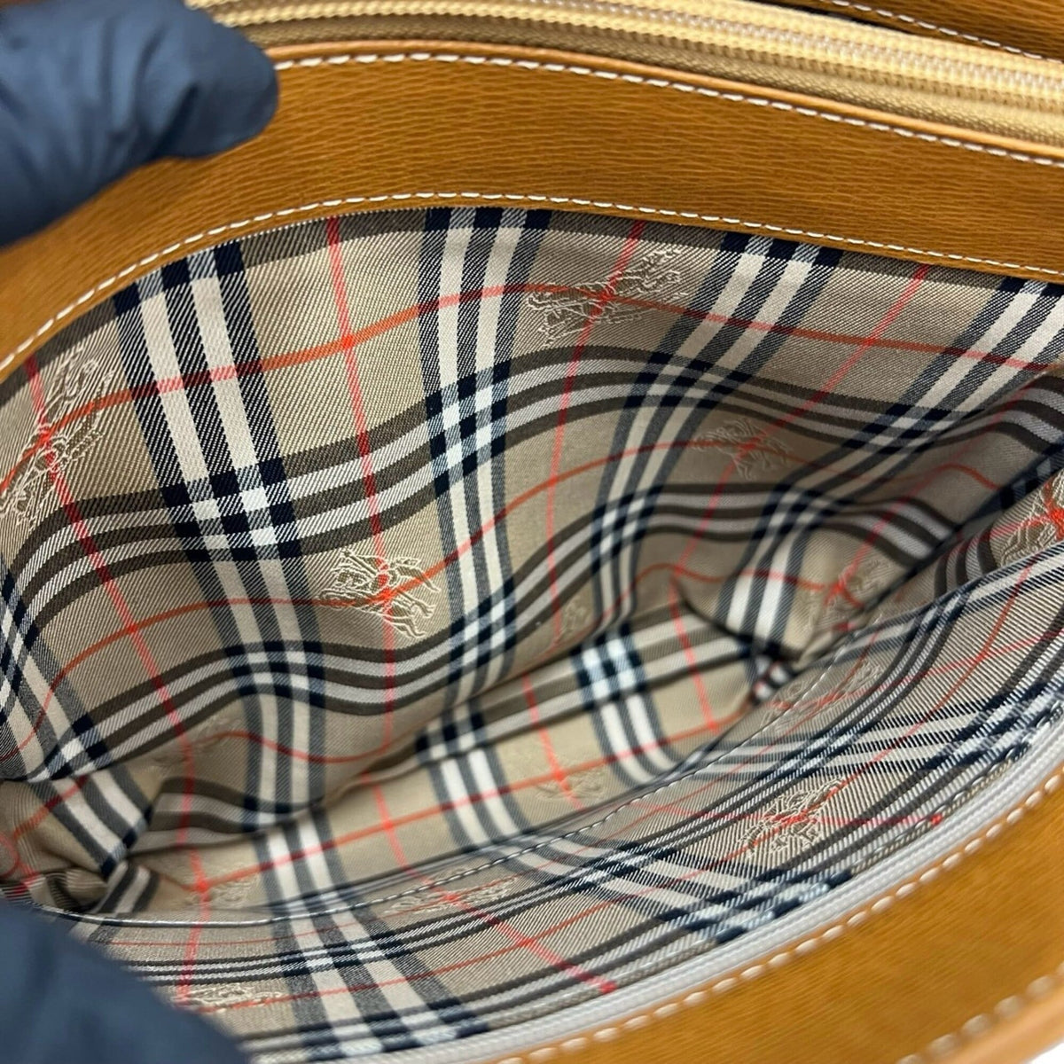 Burberry Brown Leather Handbag Tote Bag (Pre-Owned)