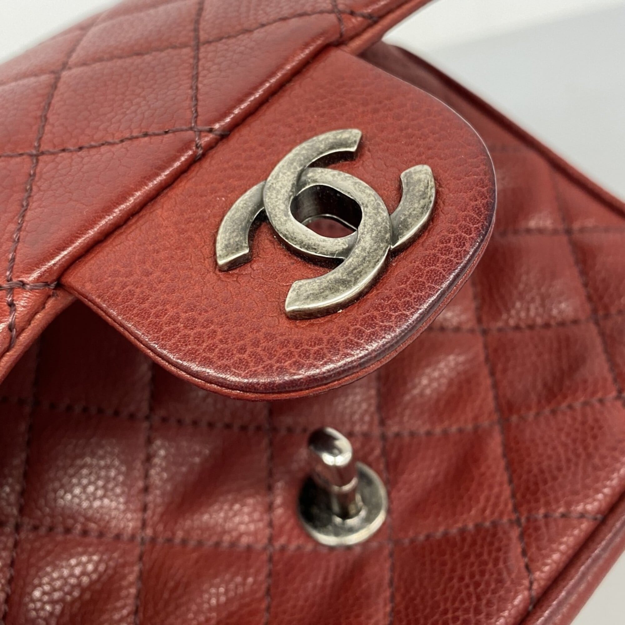 Chanel Bordeaux Grained Calfskin Shoulder Bag (Pre-Owned)