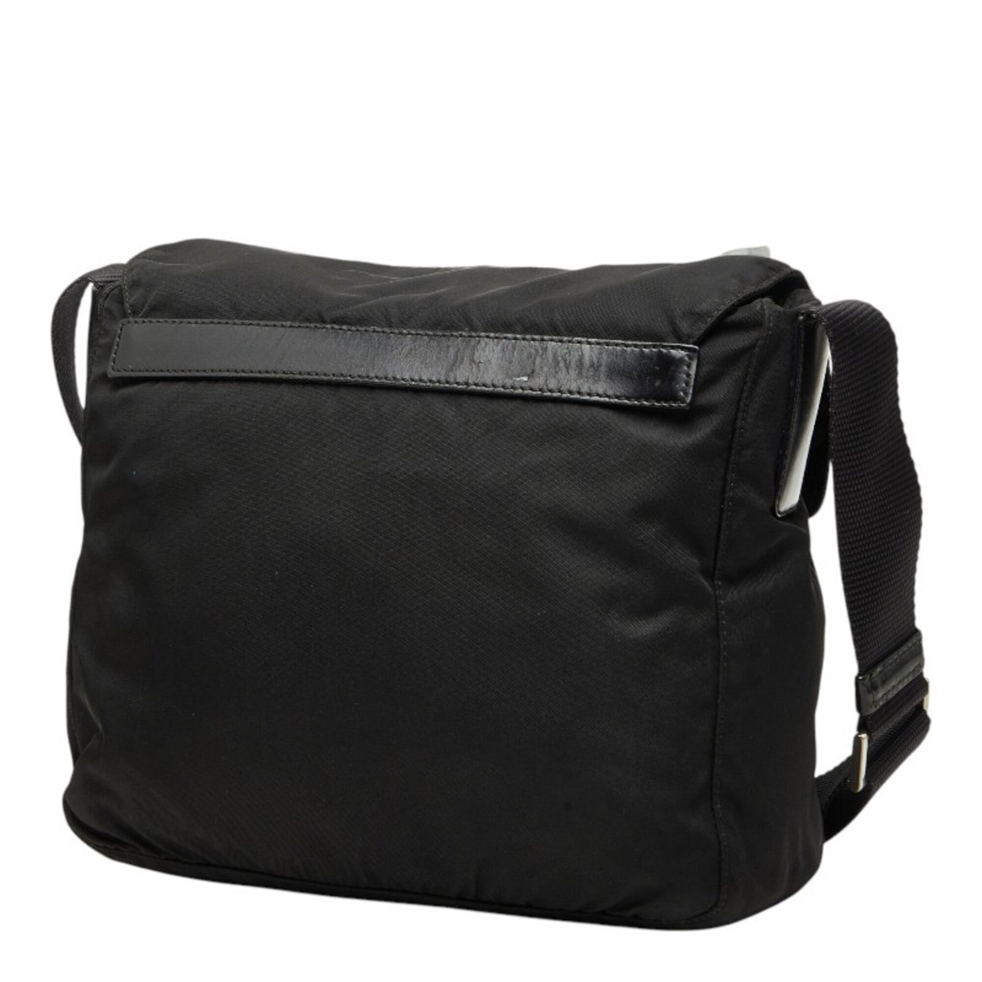 Prada Black Nylon Leather Shoulder Bag (Pre-Owned)