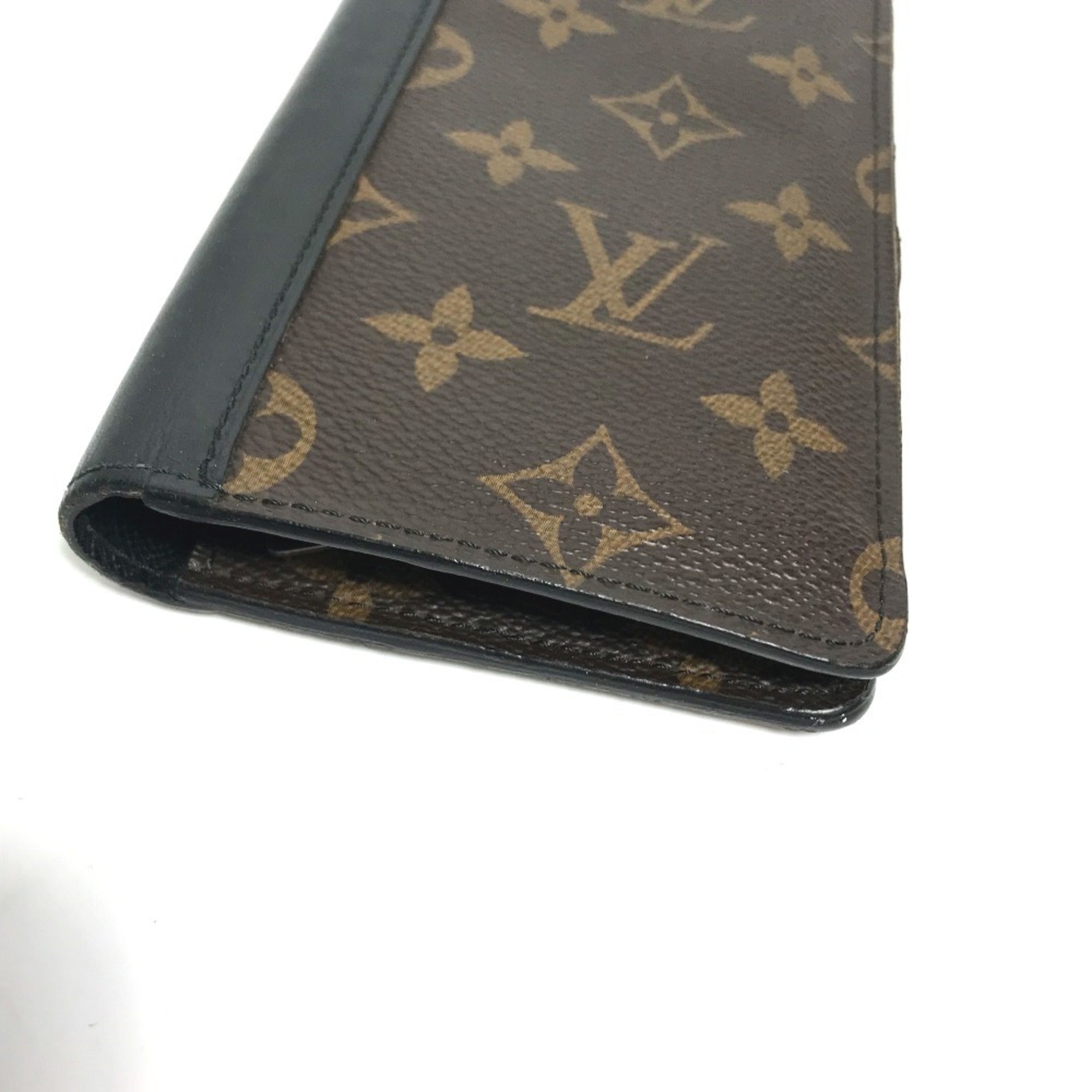 Louis Vuitton Monogram Macassar Black Brown Monogram Monogram Long Wallet (Bi-Fold) (Pre-Owned)