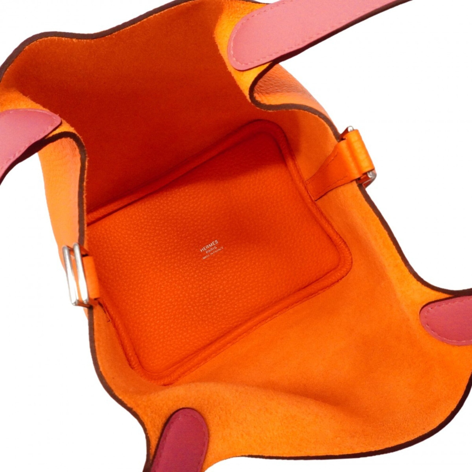 Hermes Orange Taurillon Clemence Leather Swift Leather Handbag (Pre-Owned)