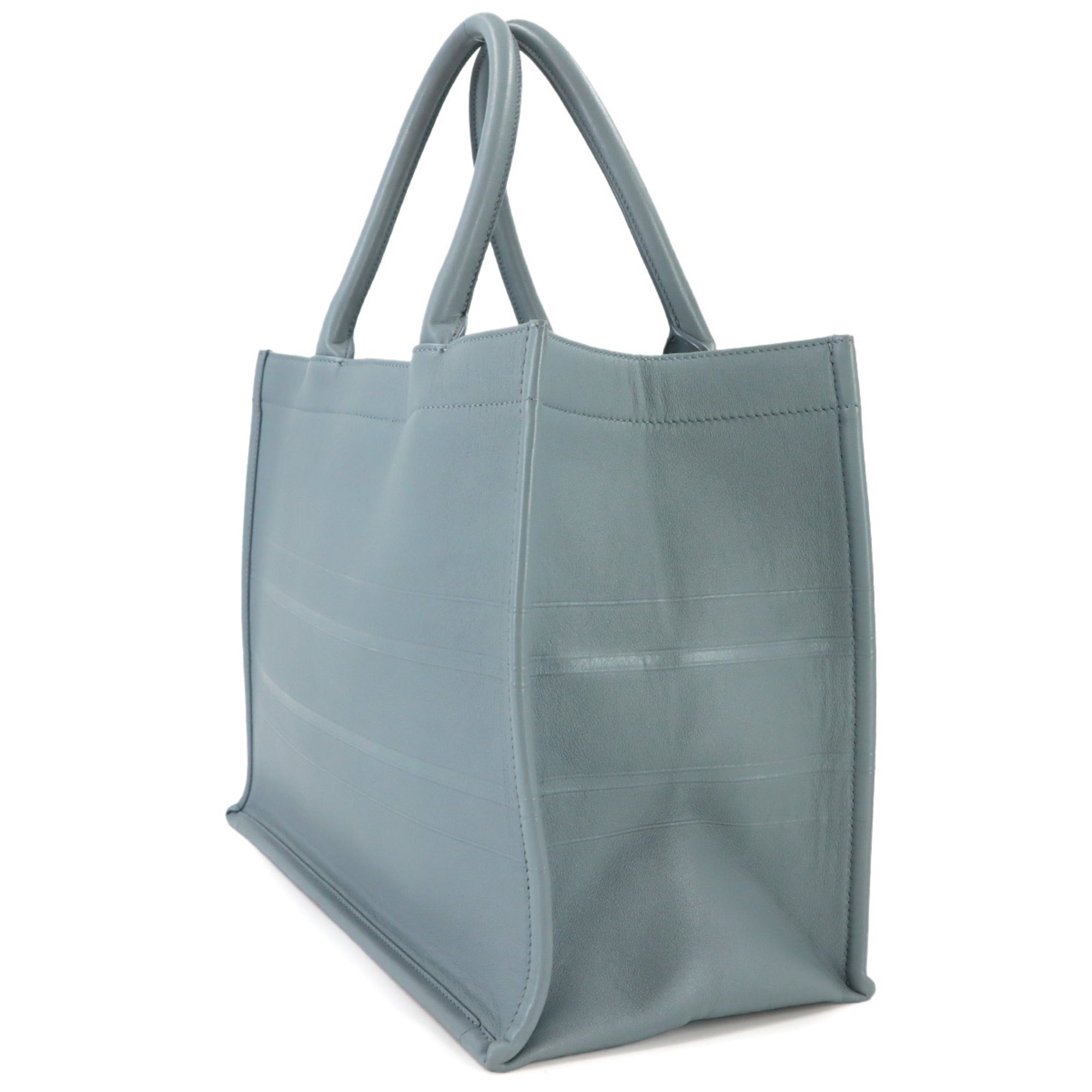 Christian Dior Gray Leather Handbag Tote Bag (Pre-Owned)