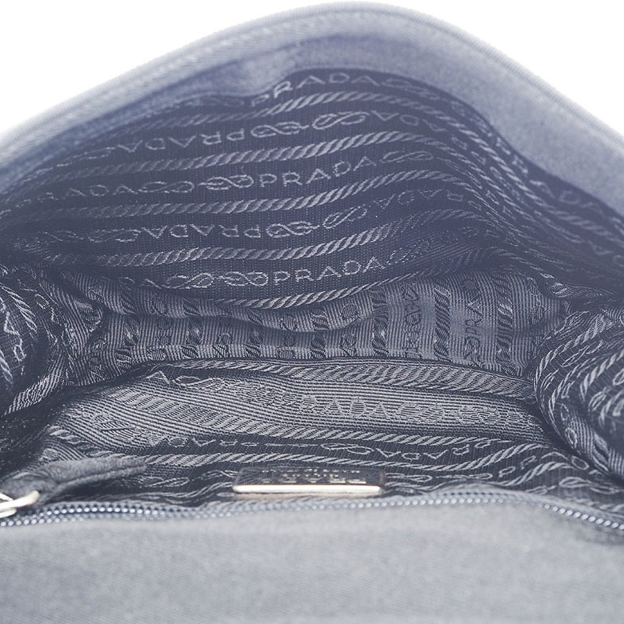 Prada Black Canvas Shoulder Bag (Pre-Owned)