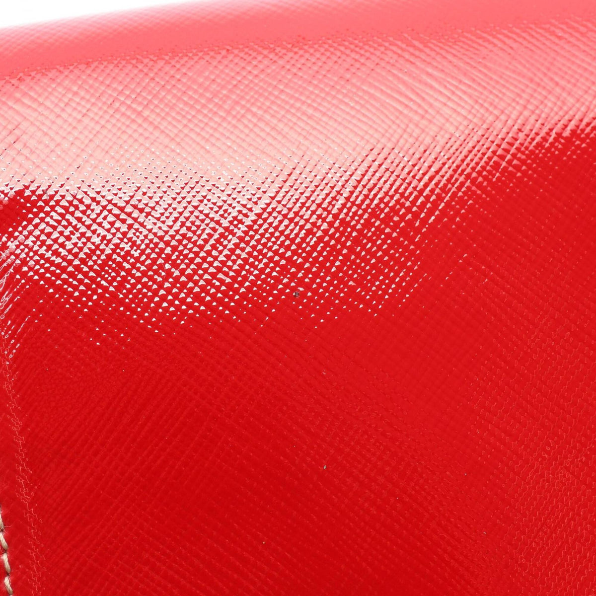 Prada Red Color Patent Leather Handbag Shoulder Bag (Pre-Owned)