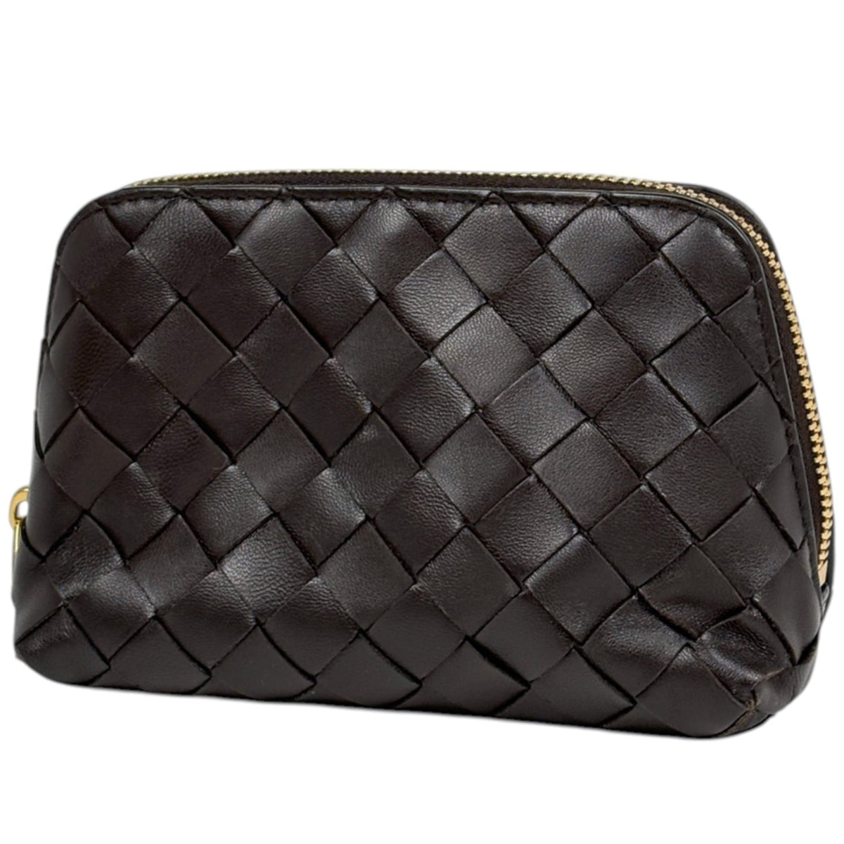 Bottega Veneta Intrecciato Brown Leather Pouch (Pre-Owned)