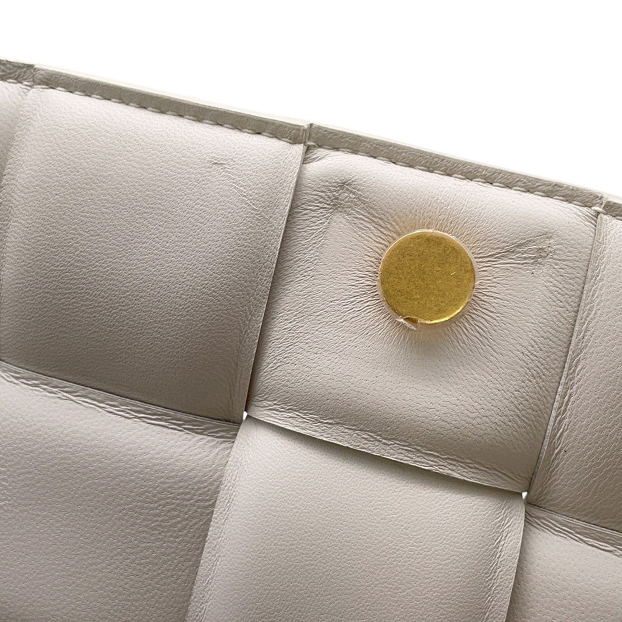 Bottega Veneta White Leather Handbag Shoulder Bag (Pre-Owned)
