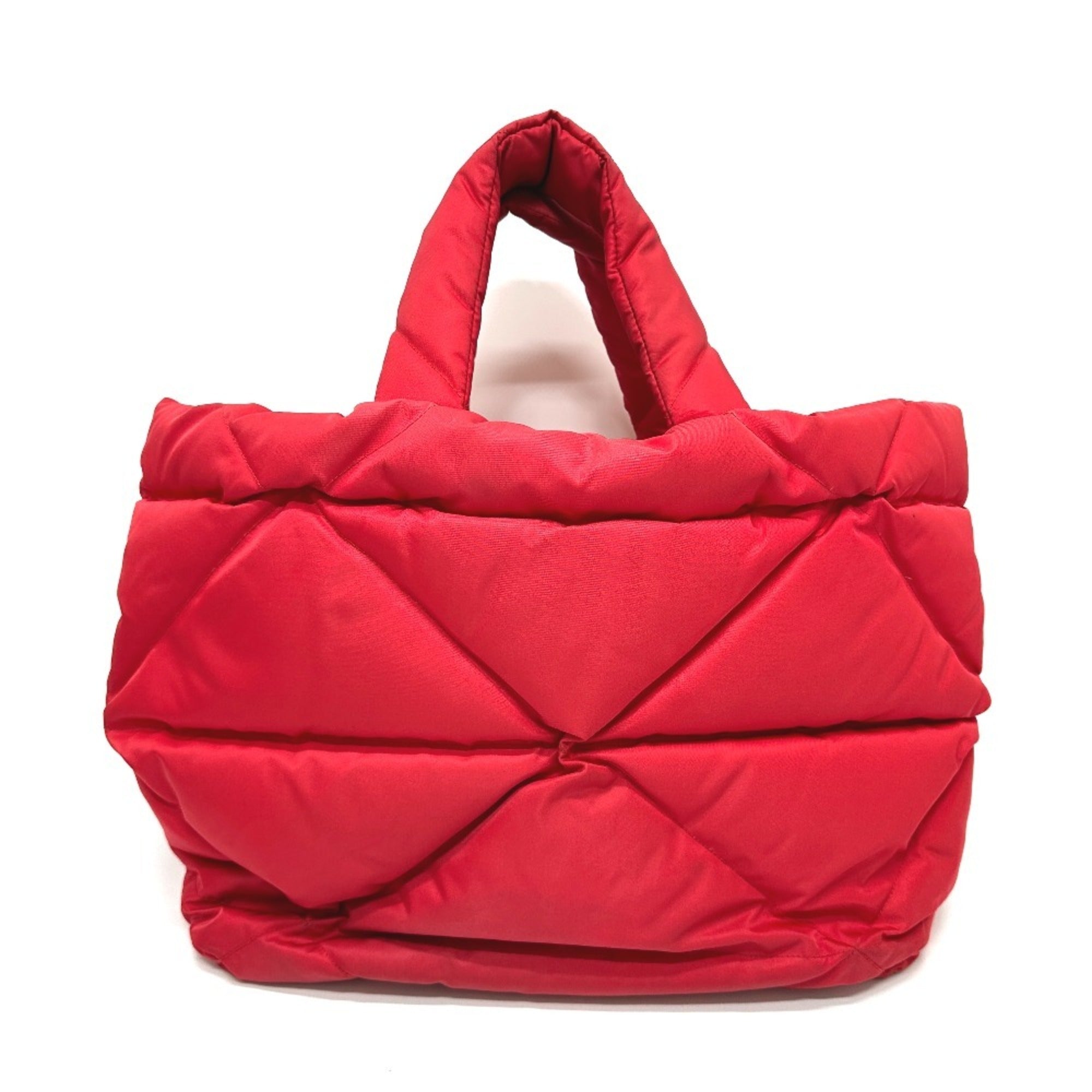 Prada Red Color Nylon Tote Bag (Pre-Owned)
