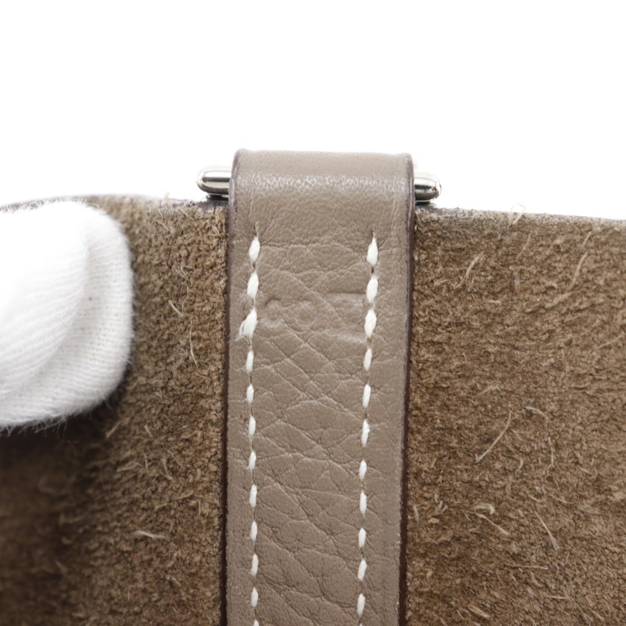 Hermes Picotin Etoupe Gray Taurillon Clemence Leather Handbag (Pre-Owned)