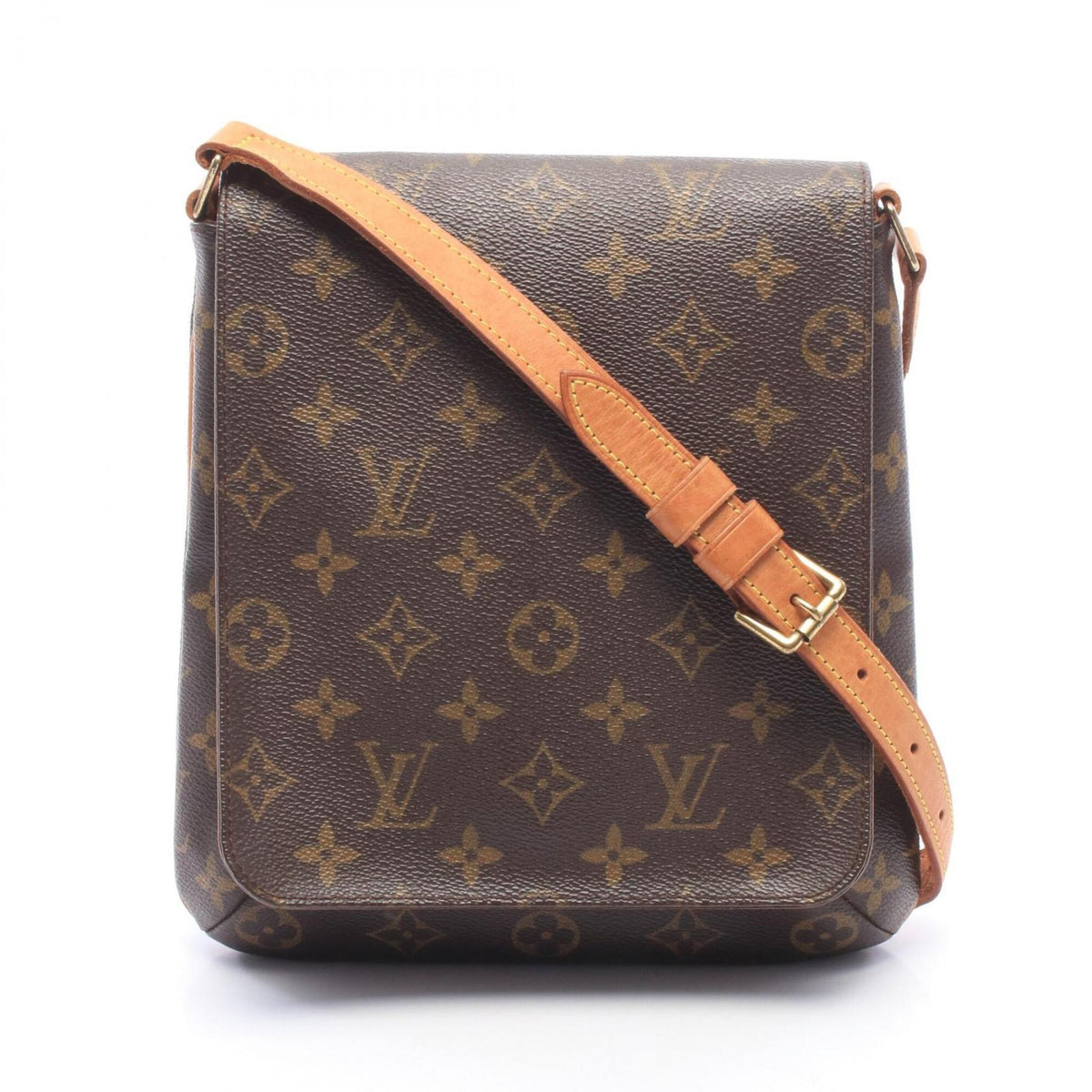 Louis Vuitton Brown Coated Canvas Leather Handbag Shoulder Bag (Pre-Owned)