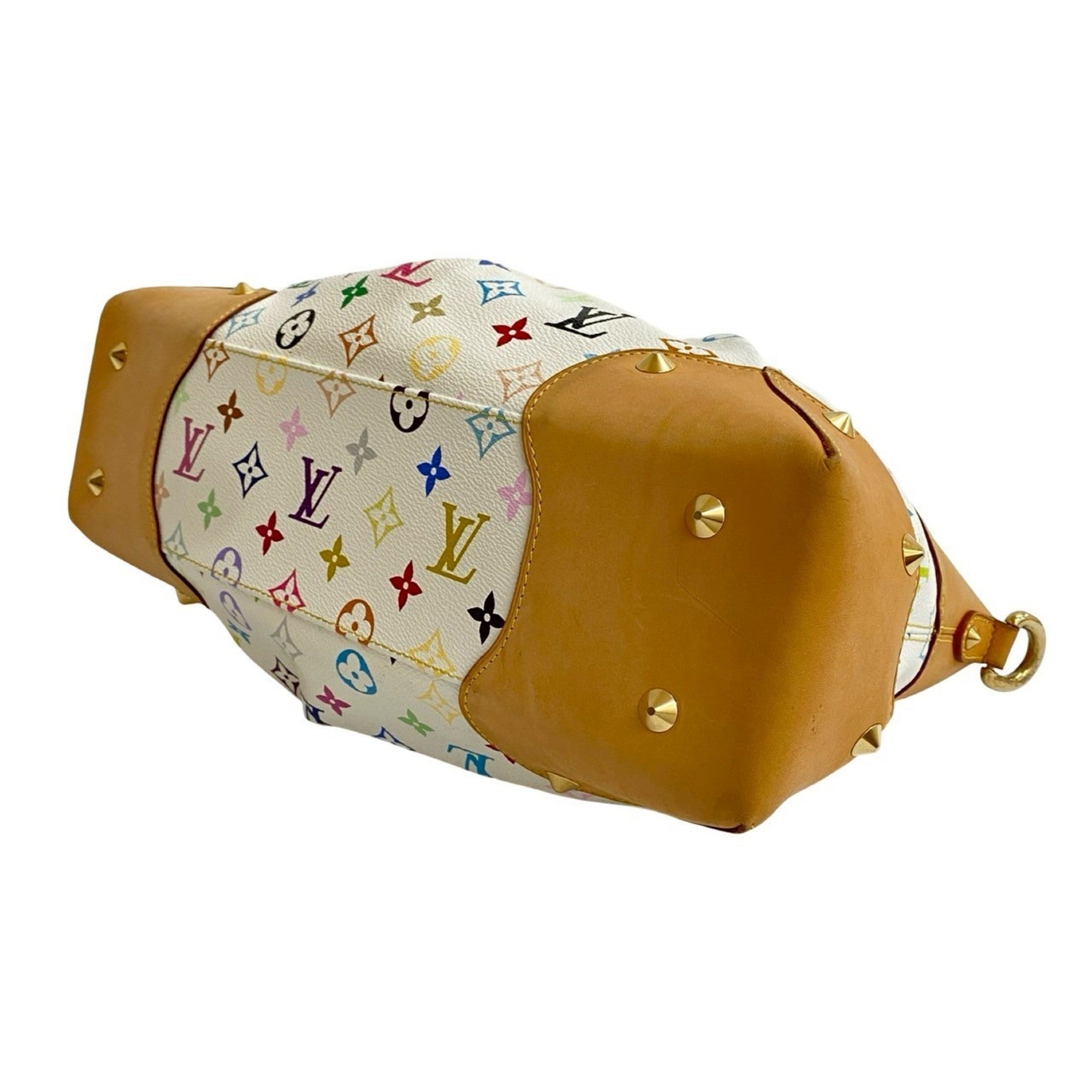 Louis Vuitton Brown Multi-Color White Leather Pvc Handbag Shoulder Bag (Pre-Owned)