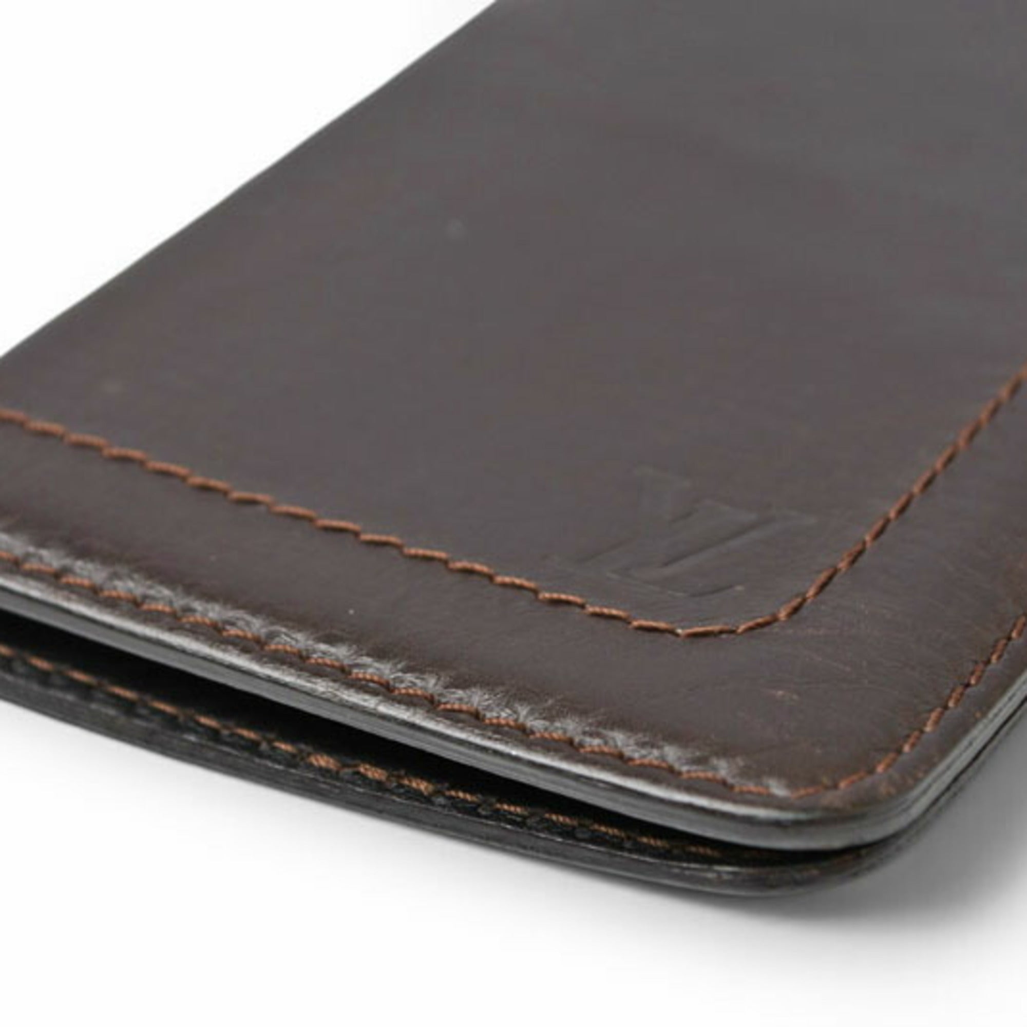Louis Vuitton Utah Coffee Dark Brown Utah Leather Long Wallet (Bi-Fold) (Pre-Owned)