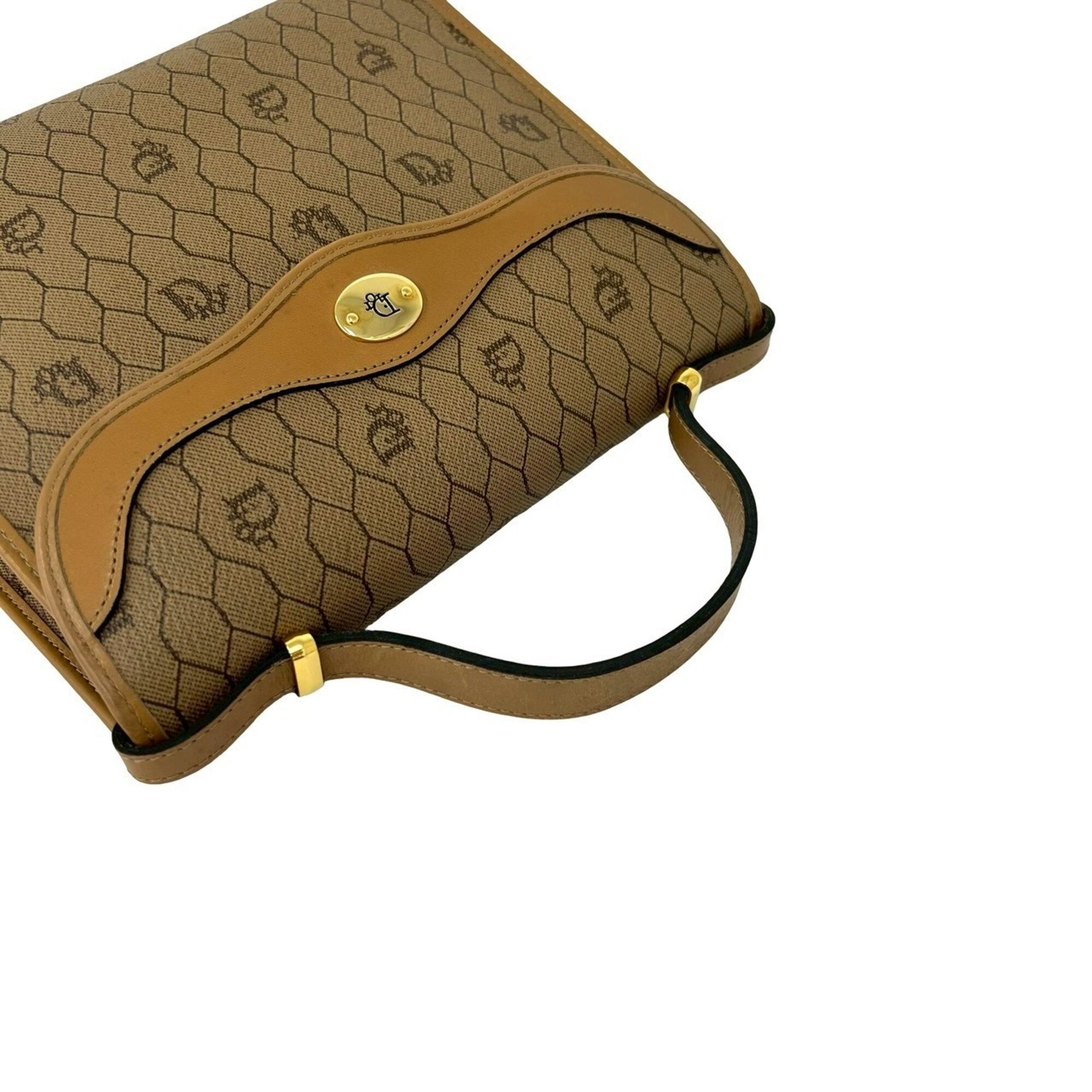 Christian Dior Beige Leather Pvc Handbag Shoulder Bag (Pre-Owned)