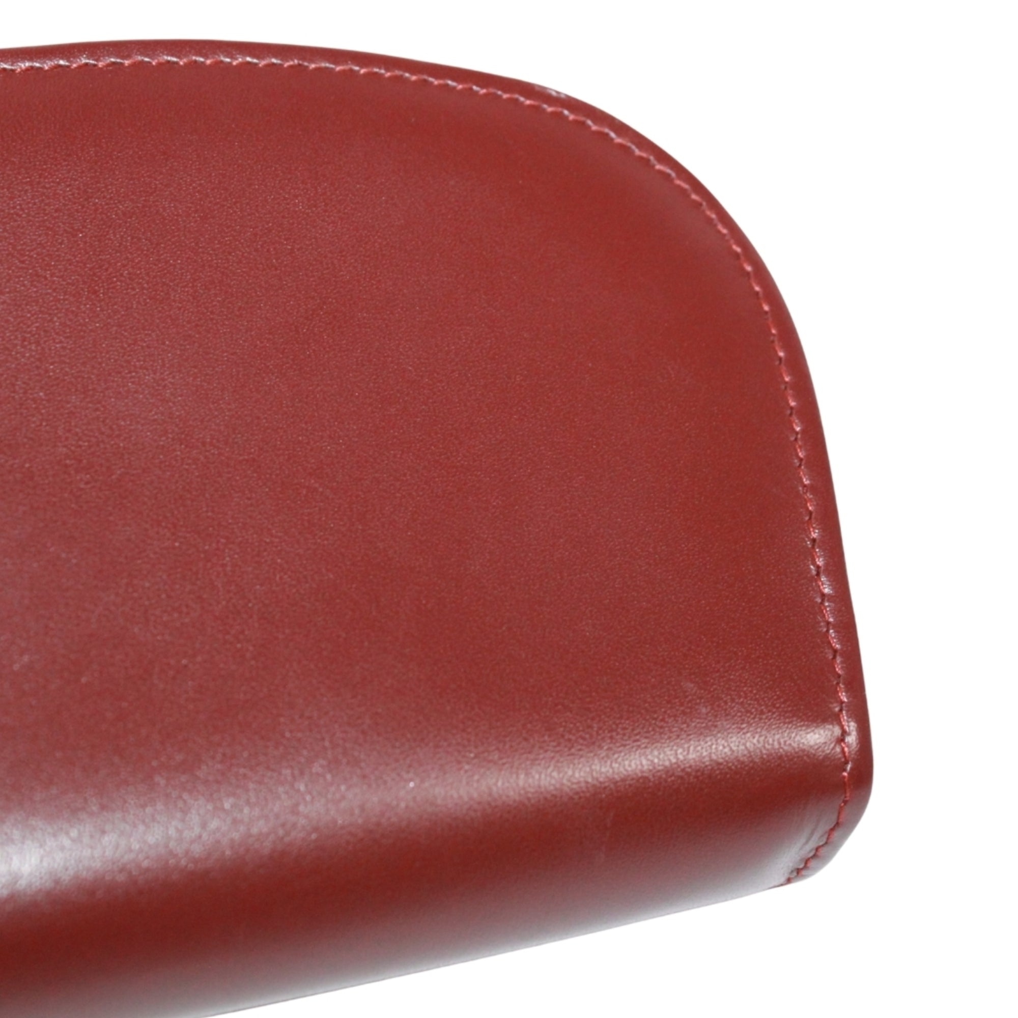 Cartier Bordeaux Leather Coin Purse/Coin Case (Pre-Owned)