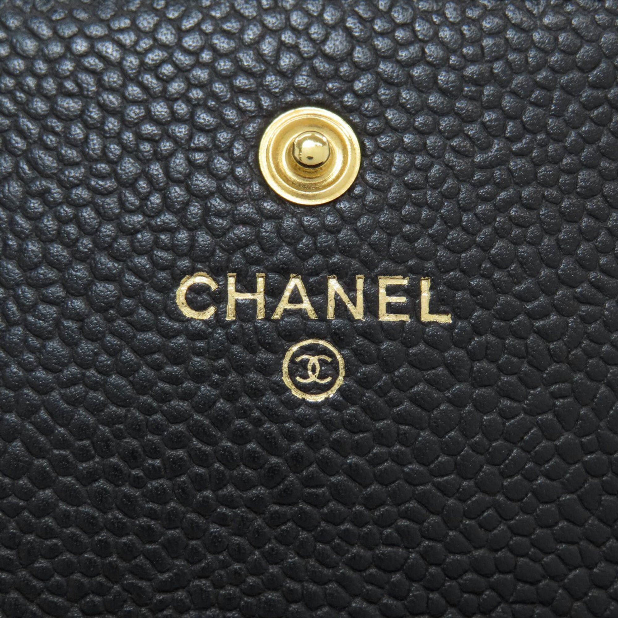 Chanel Matelasse Black Leather Long Wallet (Bi-Fold) (Pre-Owned)