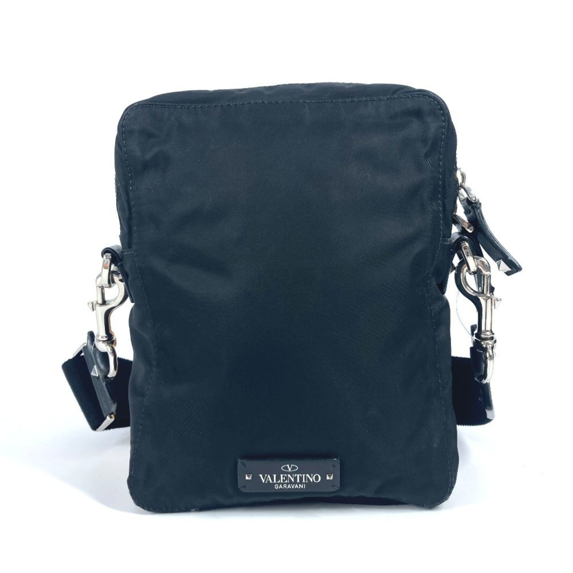 Valentino Black White Nylon Pochette Shoulder Bag (Pre-Owned)