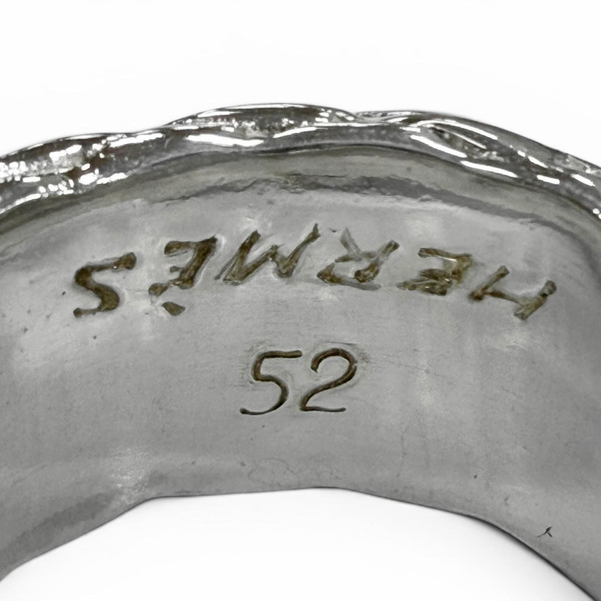 Hermes Silver Silver 925 Band Ring (Pre-Owned)