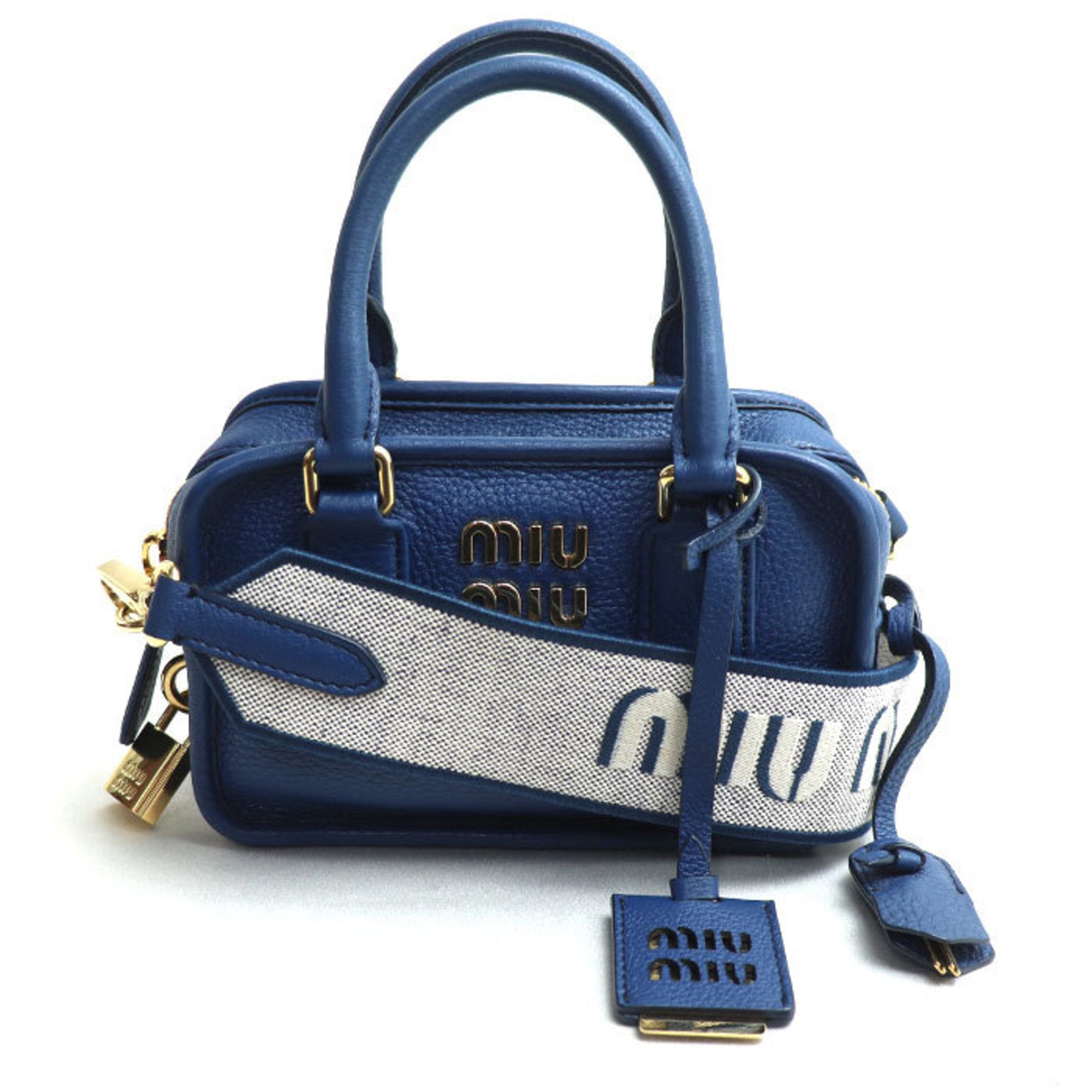 Miu Miu Blue Leather Shoulder Bag (Pre-Owned)