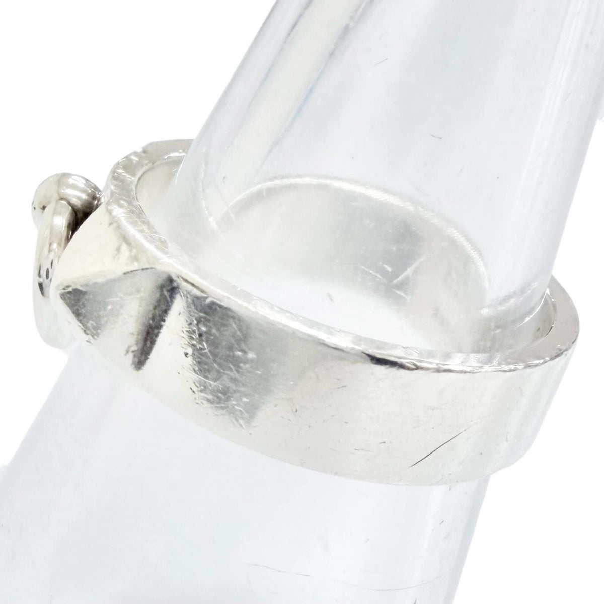 Hermes Silver Silver 925 Band Ring (Pre-Owned)