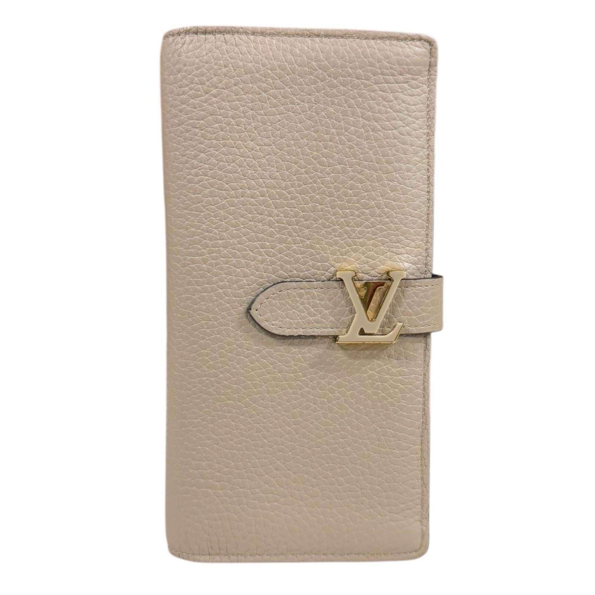Louis Vuitton Beige Leather Long Wallet (Bi-Fold) (Pre-Owned)
