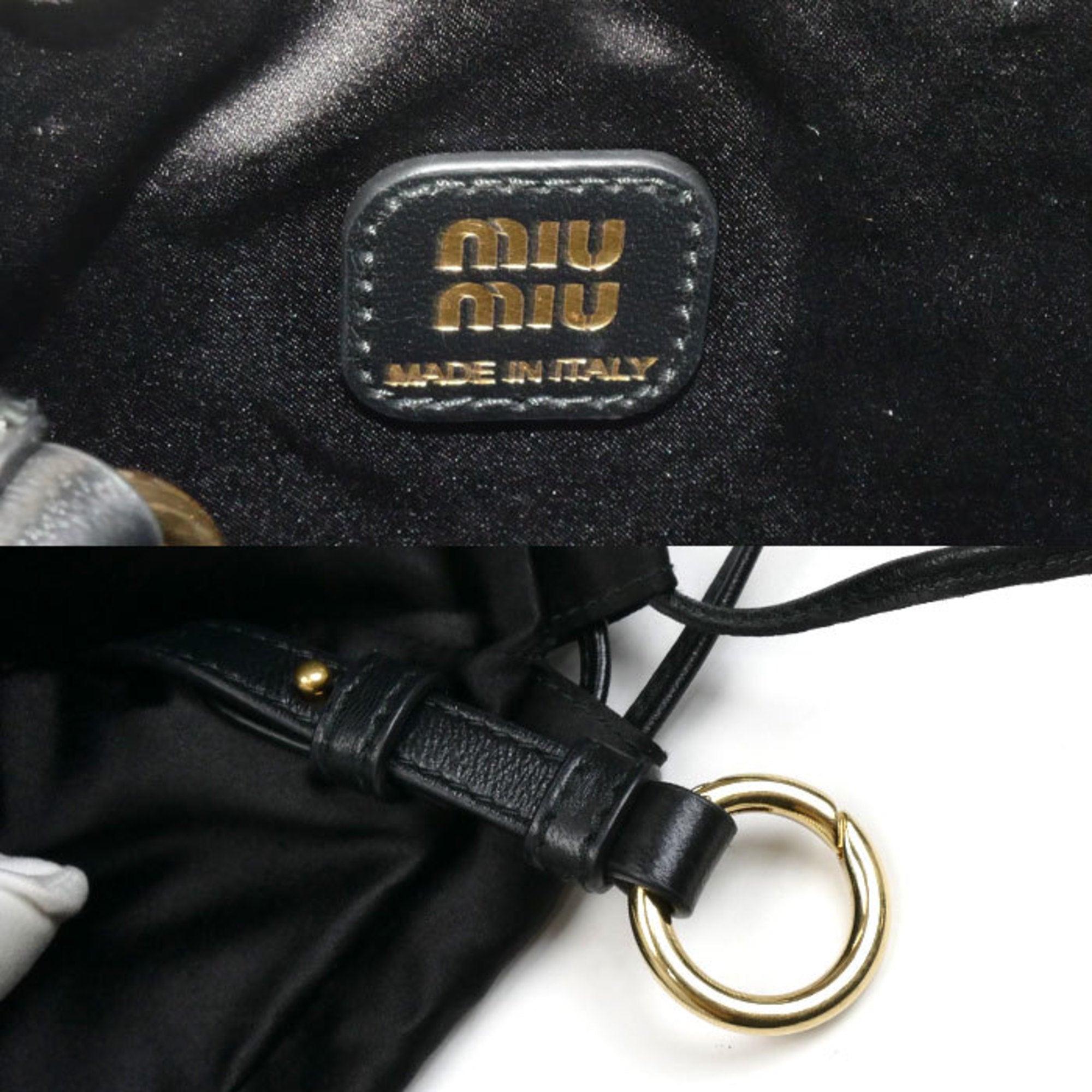 Miu Miu Black Satin Pouch (Pre-Owned)