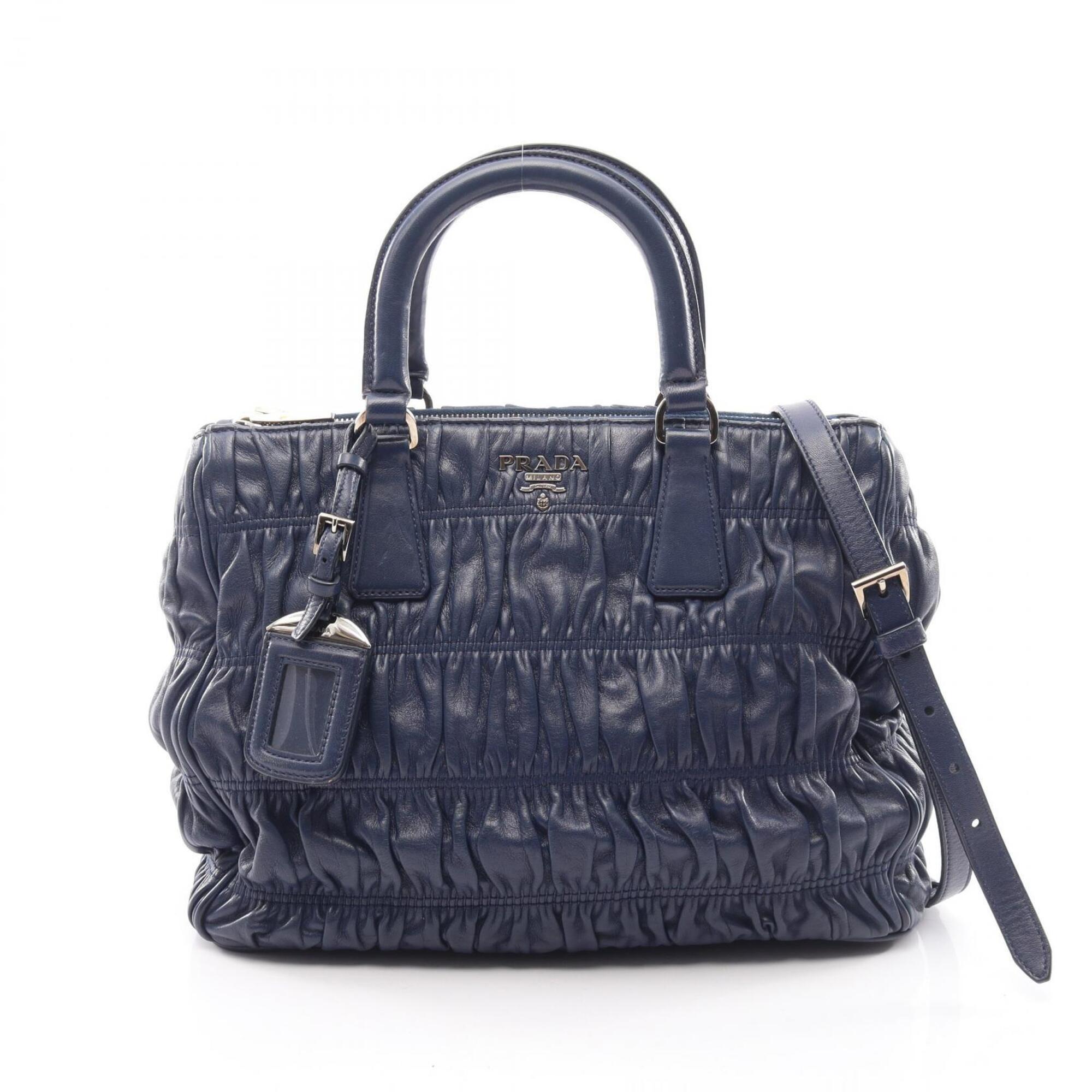 Prada Navy Leather Handbag (Pre-Owned)