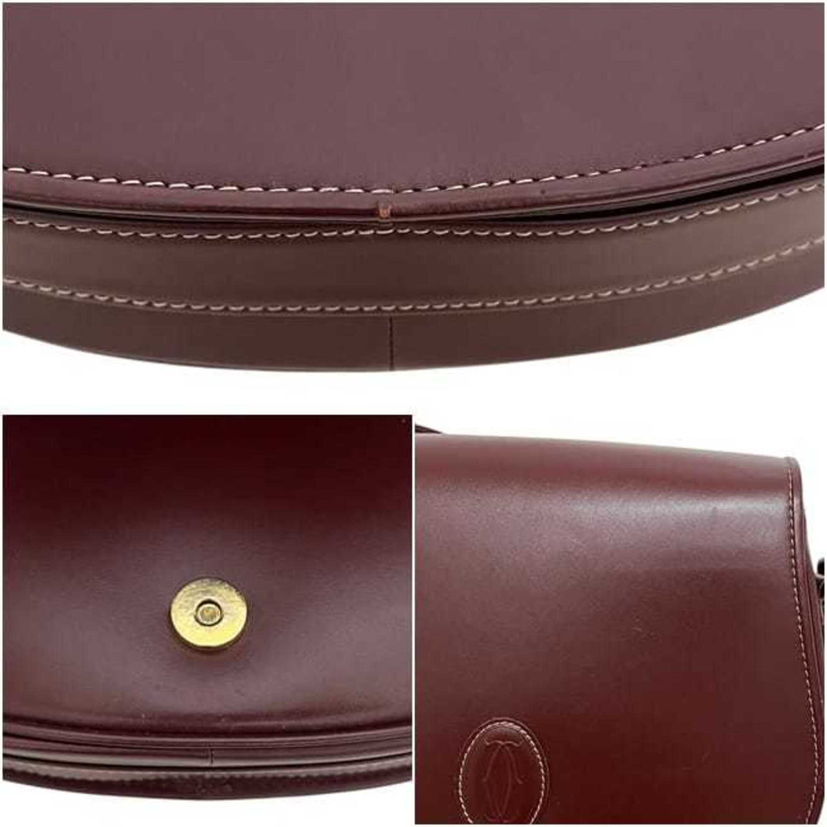 Cartier Bordeaux Leather Shoulder Bag (Pre-Owned)