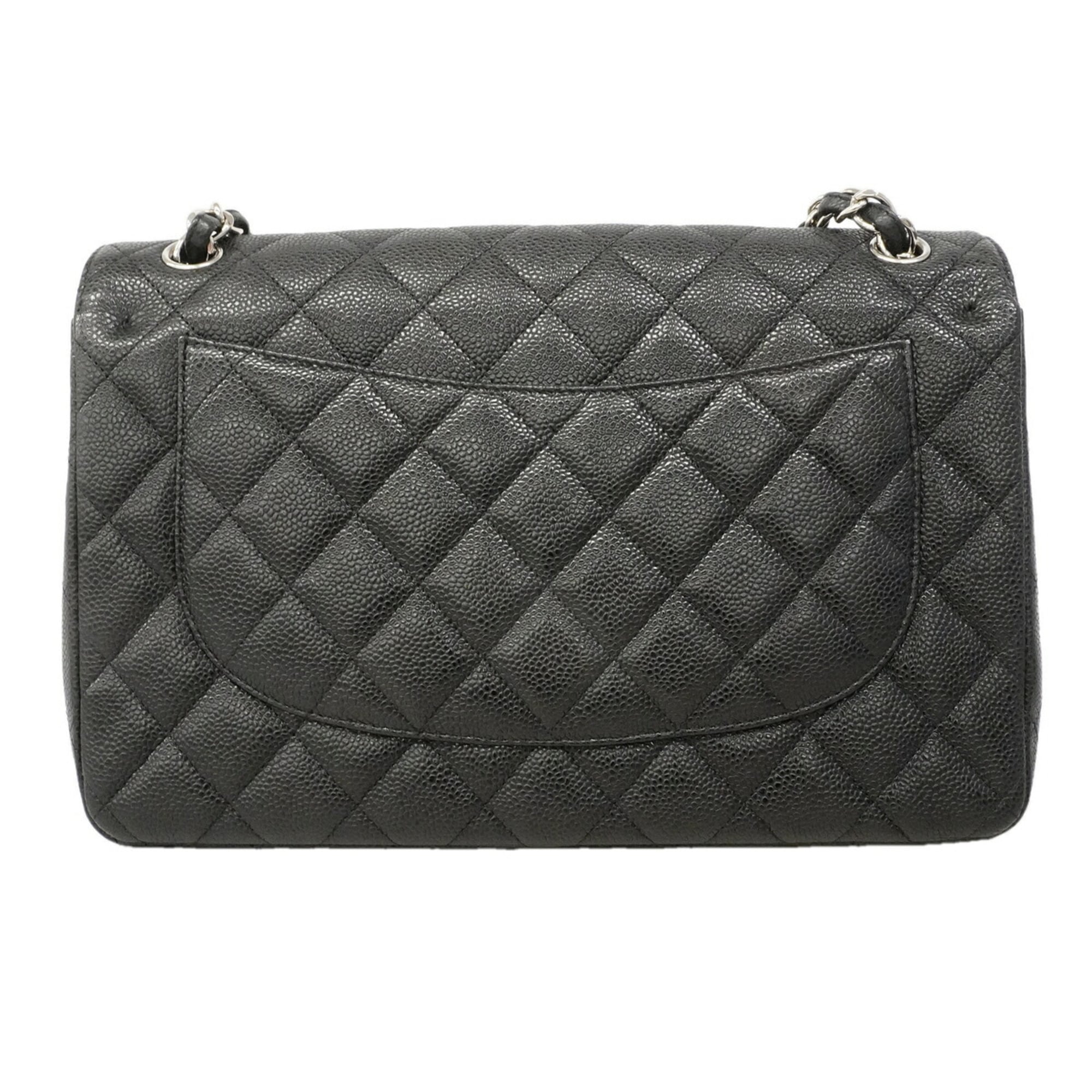 Chanel Black Grained Calfskin Shoulder Bag (Pre-Owned)