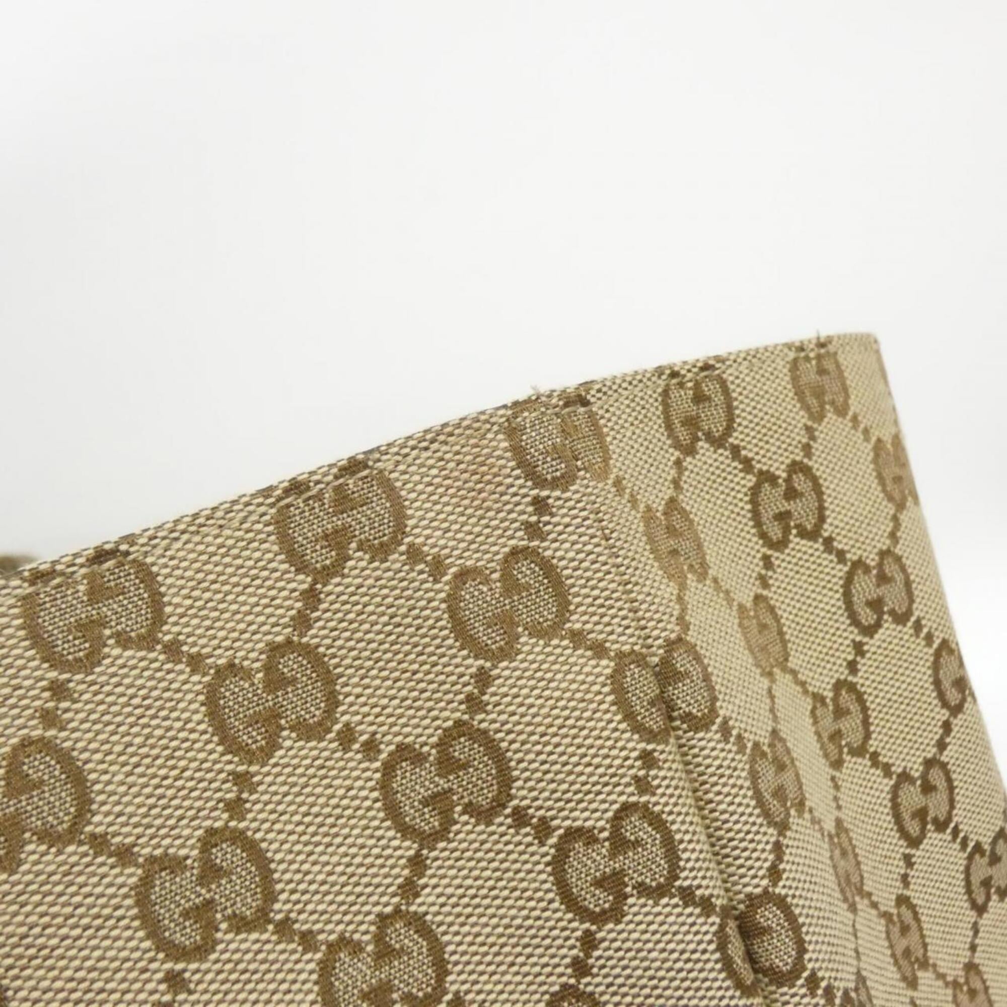 Gucci Beige Brown Gg Canvas Handbag (Pre-Owned)