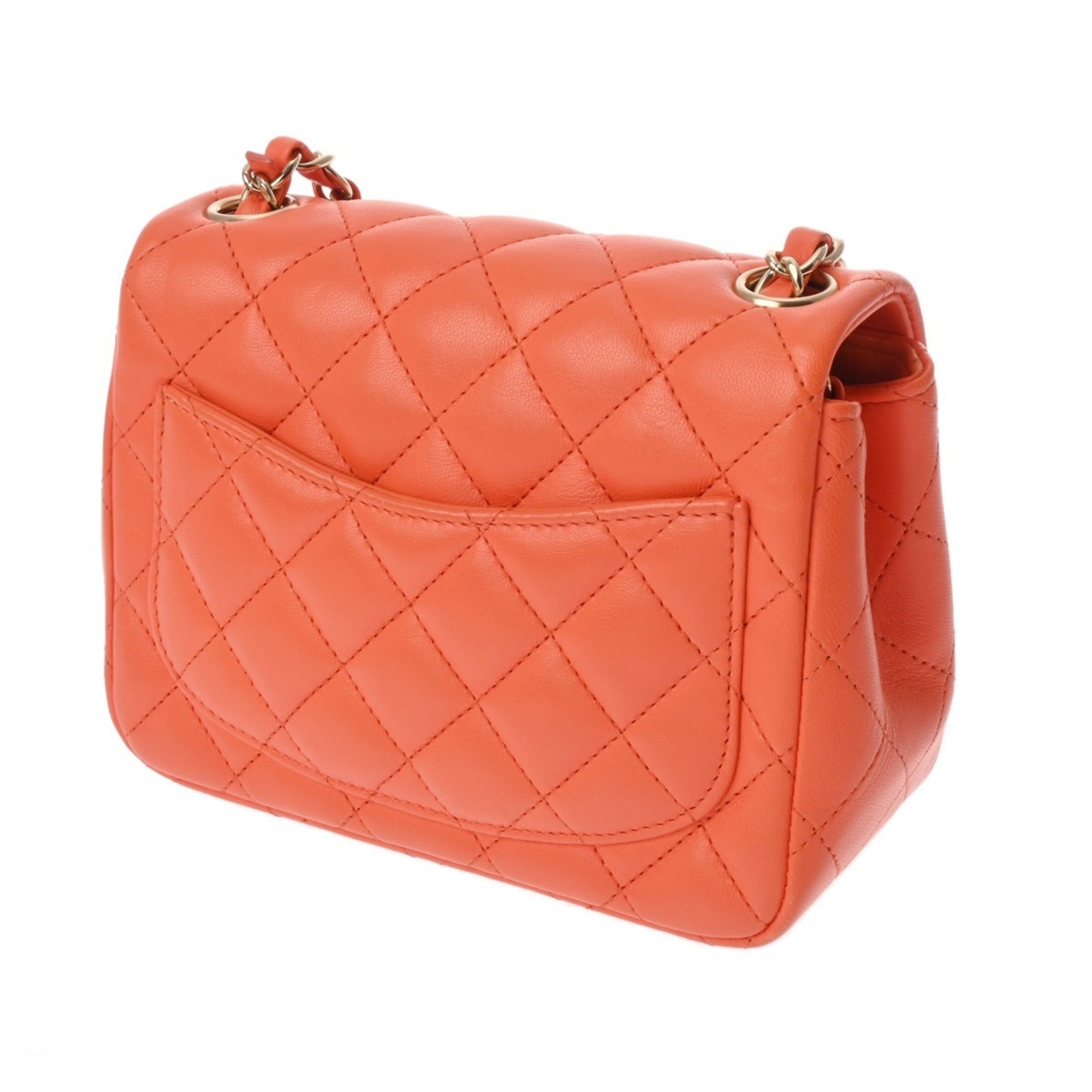 Chanel Orange Leather Shoulder Bag (Pre-Owned)