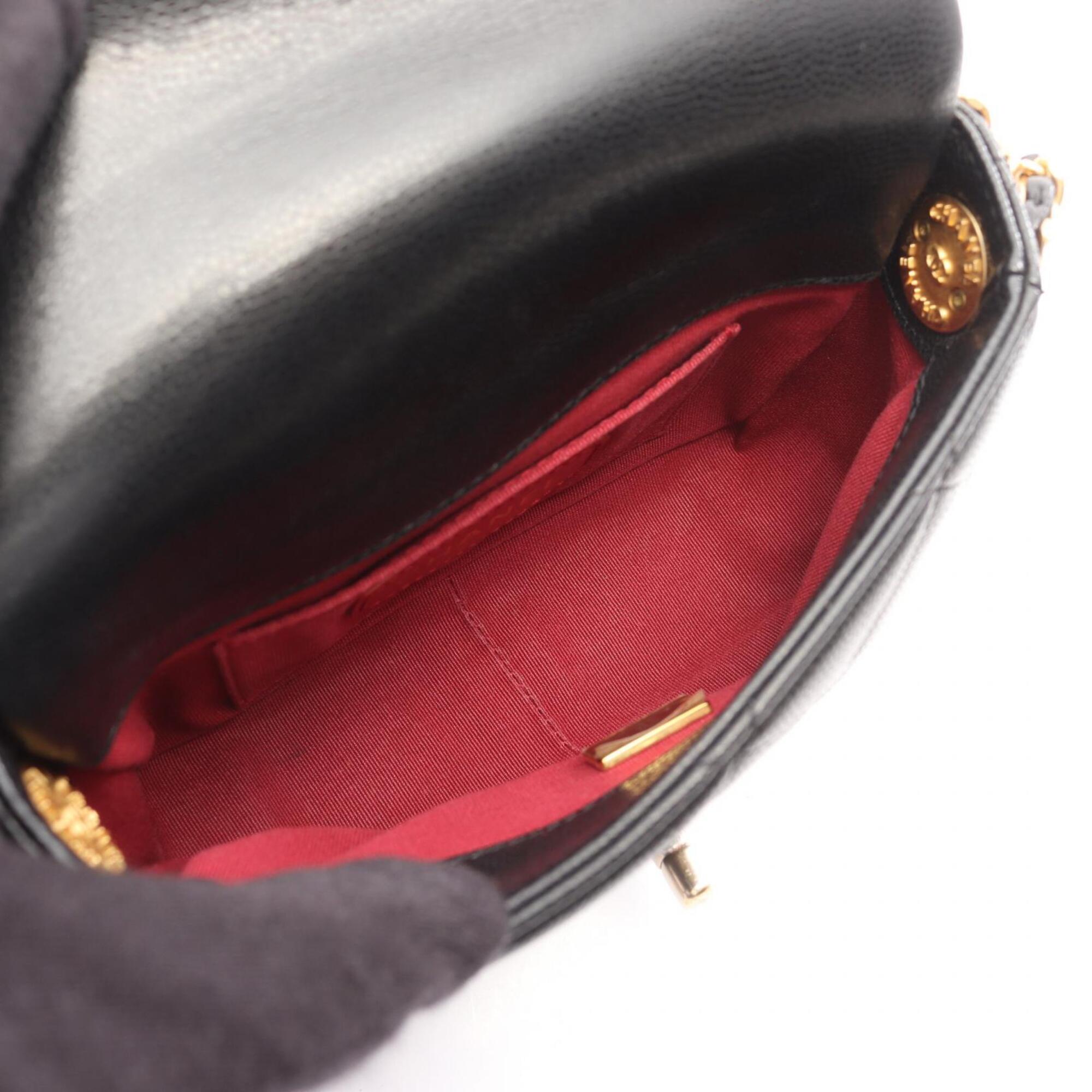 Chanel Black Grained Calfskin Handbag Shoulder Bag (Pre-Owned)