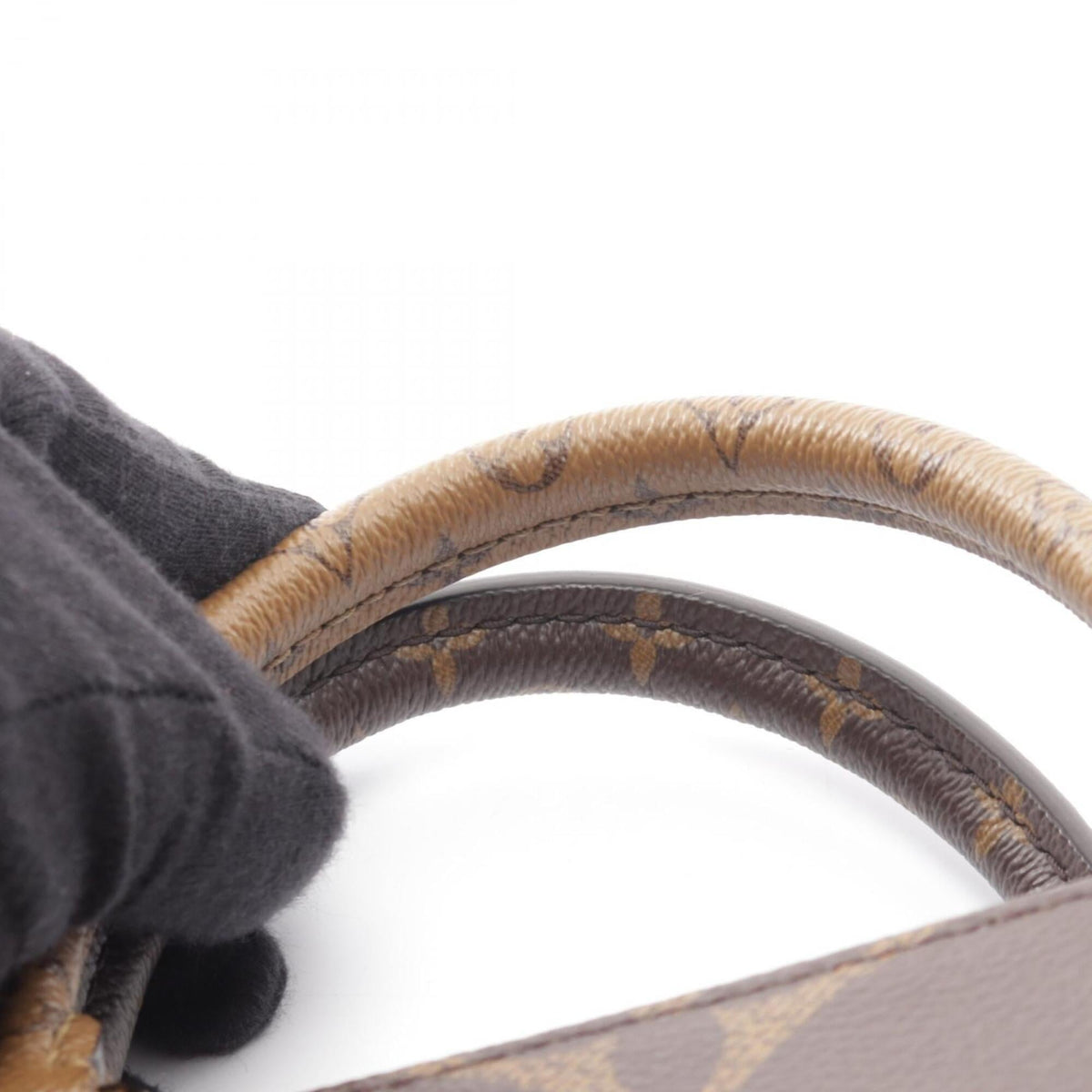 Louis Vuitton Beige Brown Monogram Coated Canvas Leather Handbag (Pre-Owned)