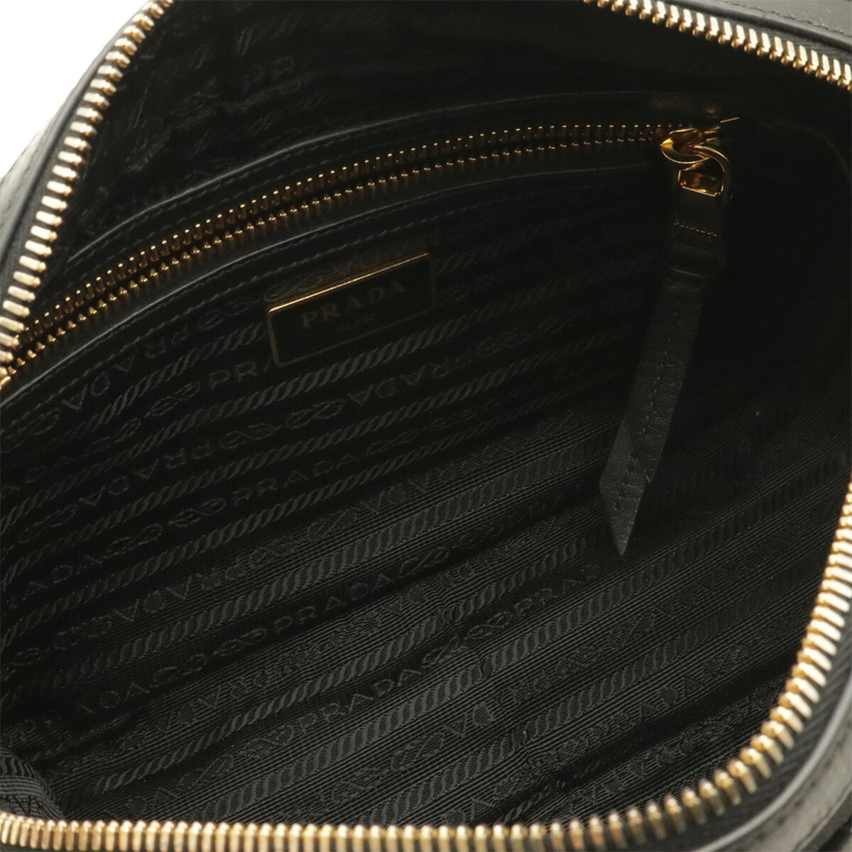 Prada Black Nero Canvas Leather Shoulder Bag (Pre-Owned)