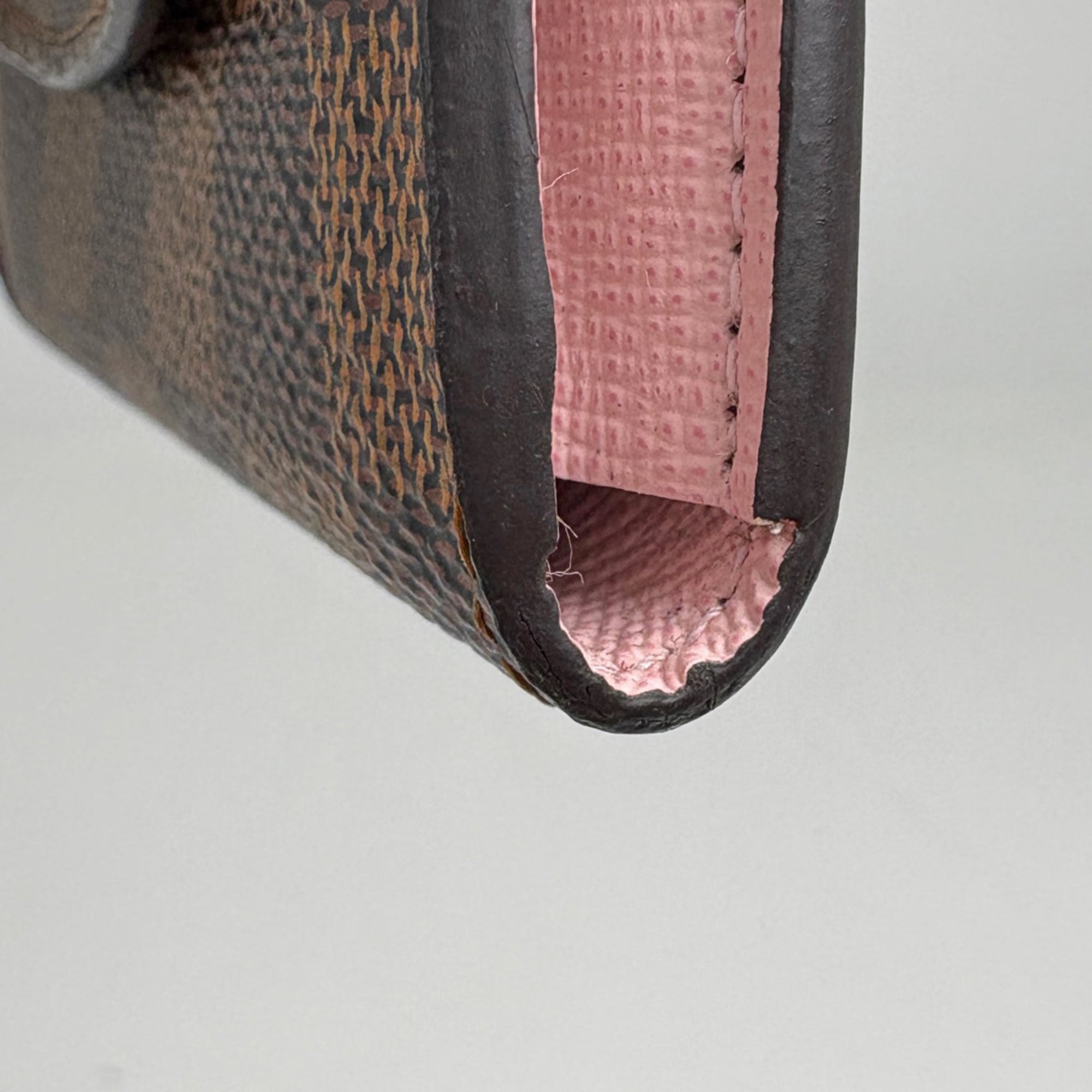 Louis Vuitton Brown Pink Rose Ballerine Damier Canvas Coin Purse/Coin Case (Pre-Owned)