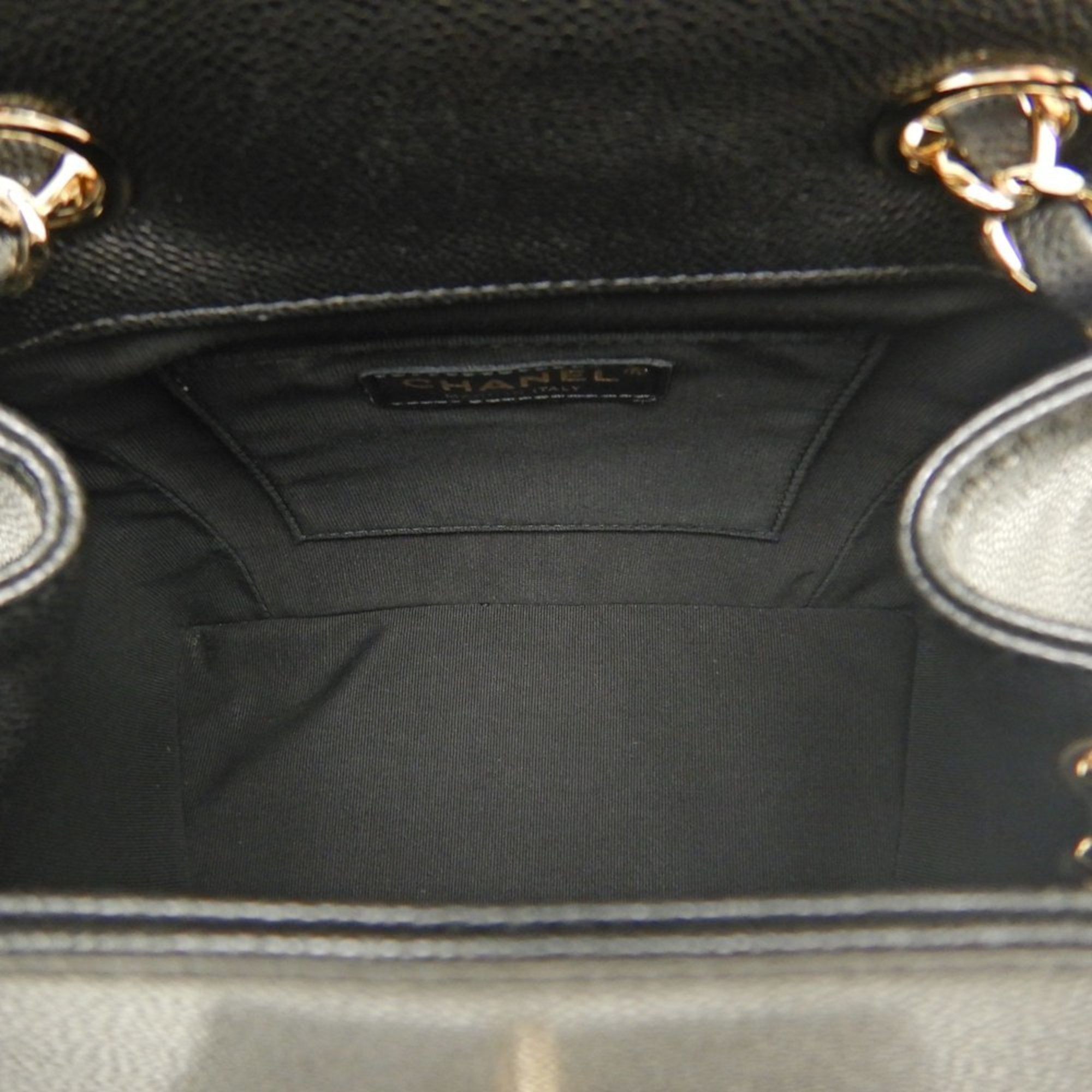 Chanel Black Grained Calfskin Backpack (Pre-Owned)