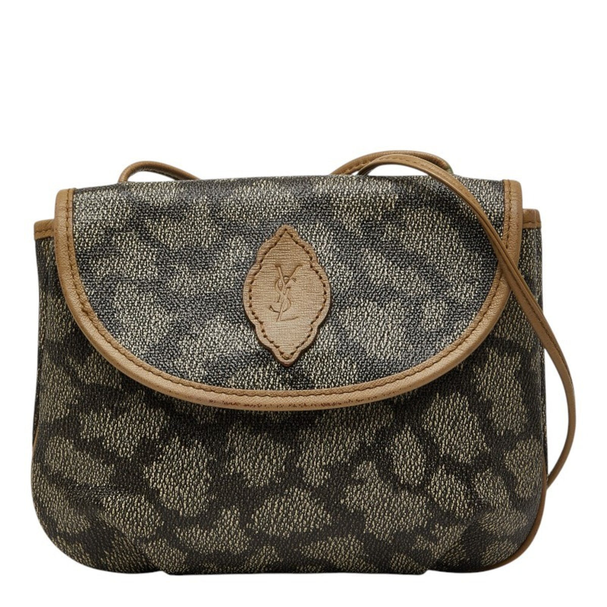 Saint Laurent Beige Brown Pvc Leather Shoulder Bag (Pre-Owned)