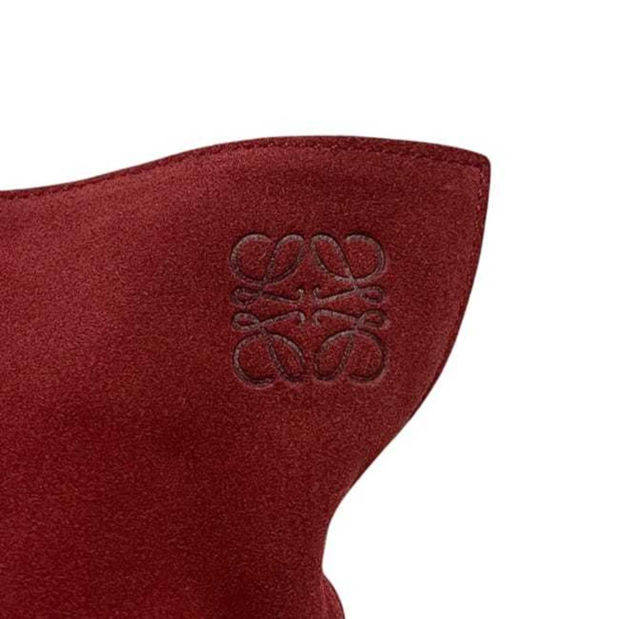 Loewe Red Color Suede Leather Shoulder Bag Tote Bag (Pre-Owned)