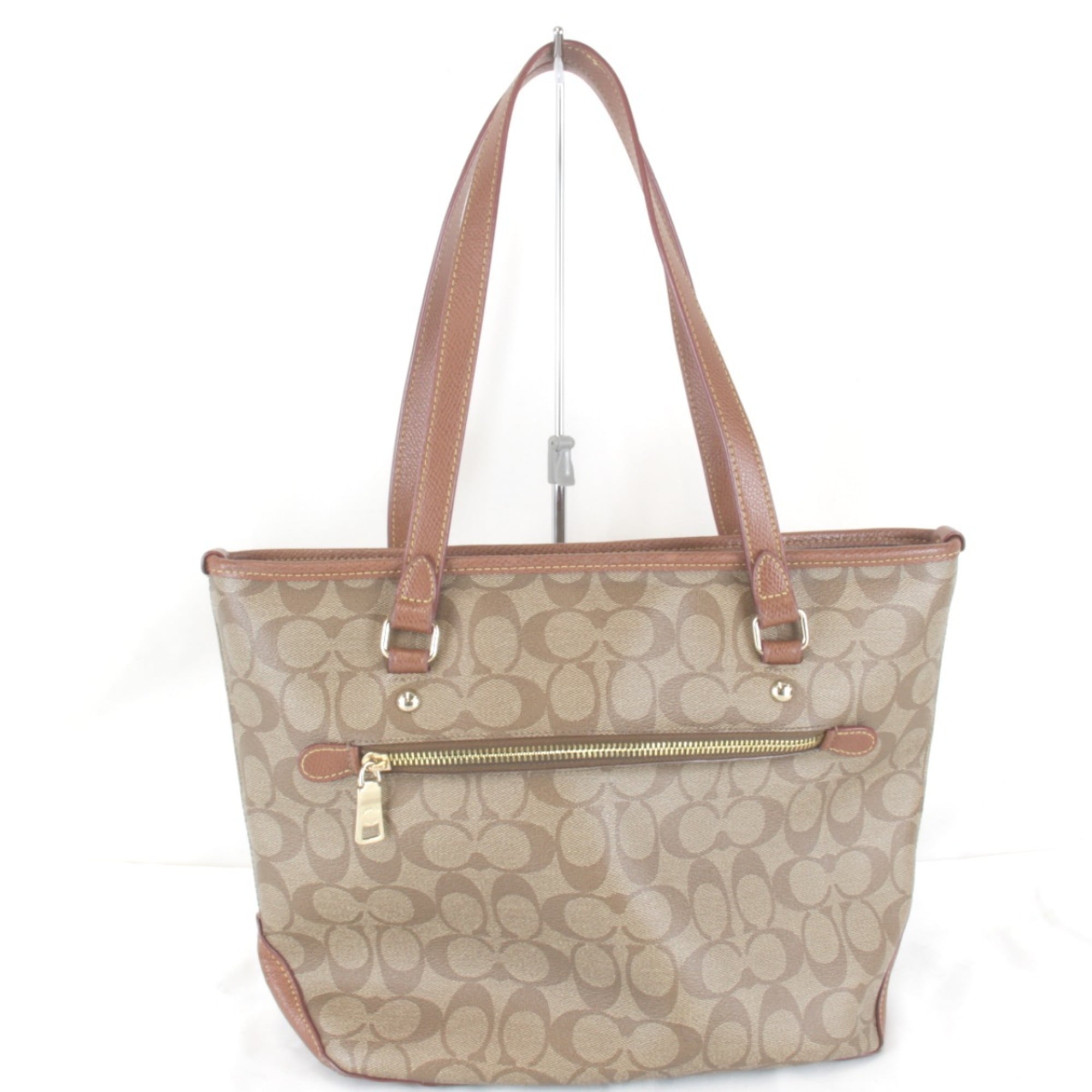 Coach Brown Pvc Leather Tote Bag (Pre-Owned)